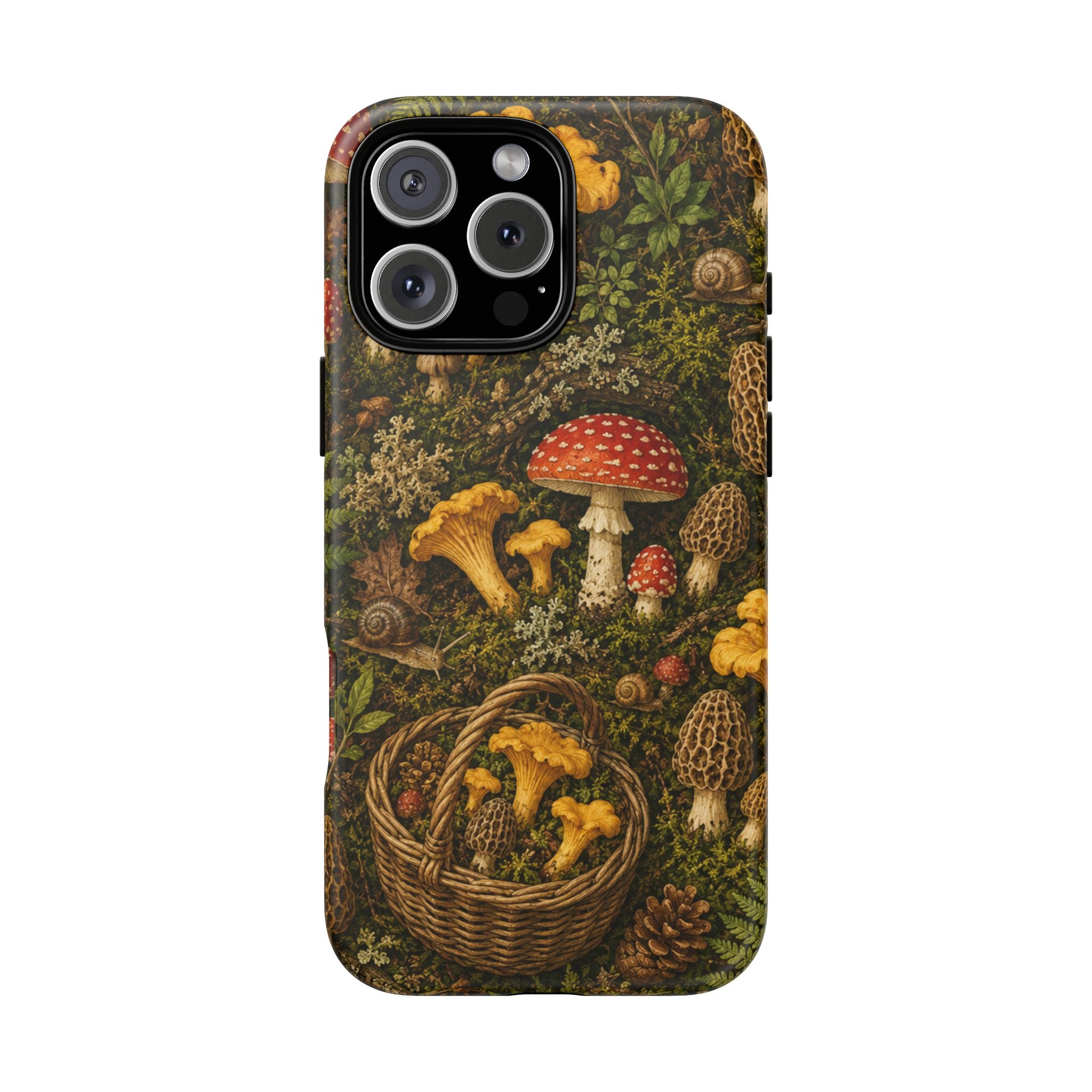 Mushroom Forage Phone Case — Vintage Forest Wild Mushroom Pattern