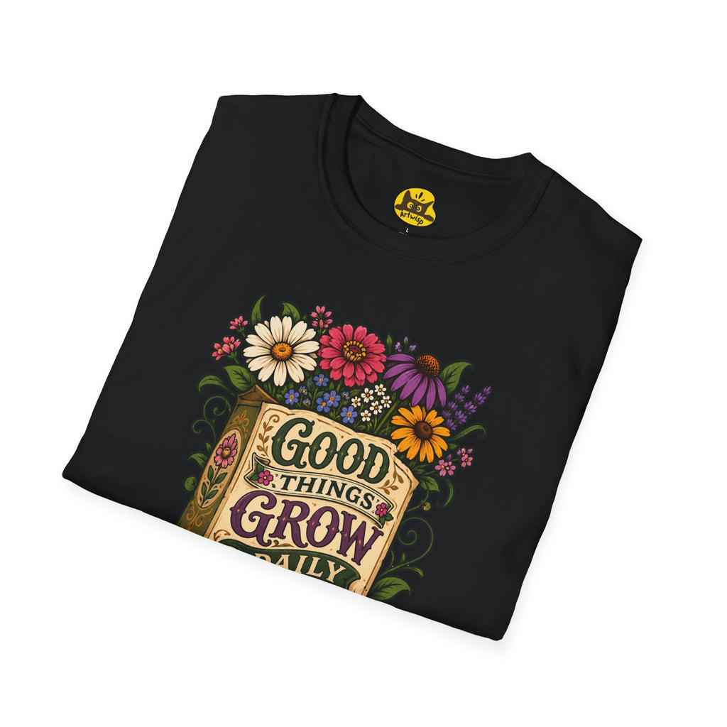 Positivity Tee | Floral “Good Things Grow” T‑Shirt