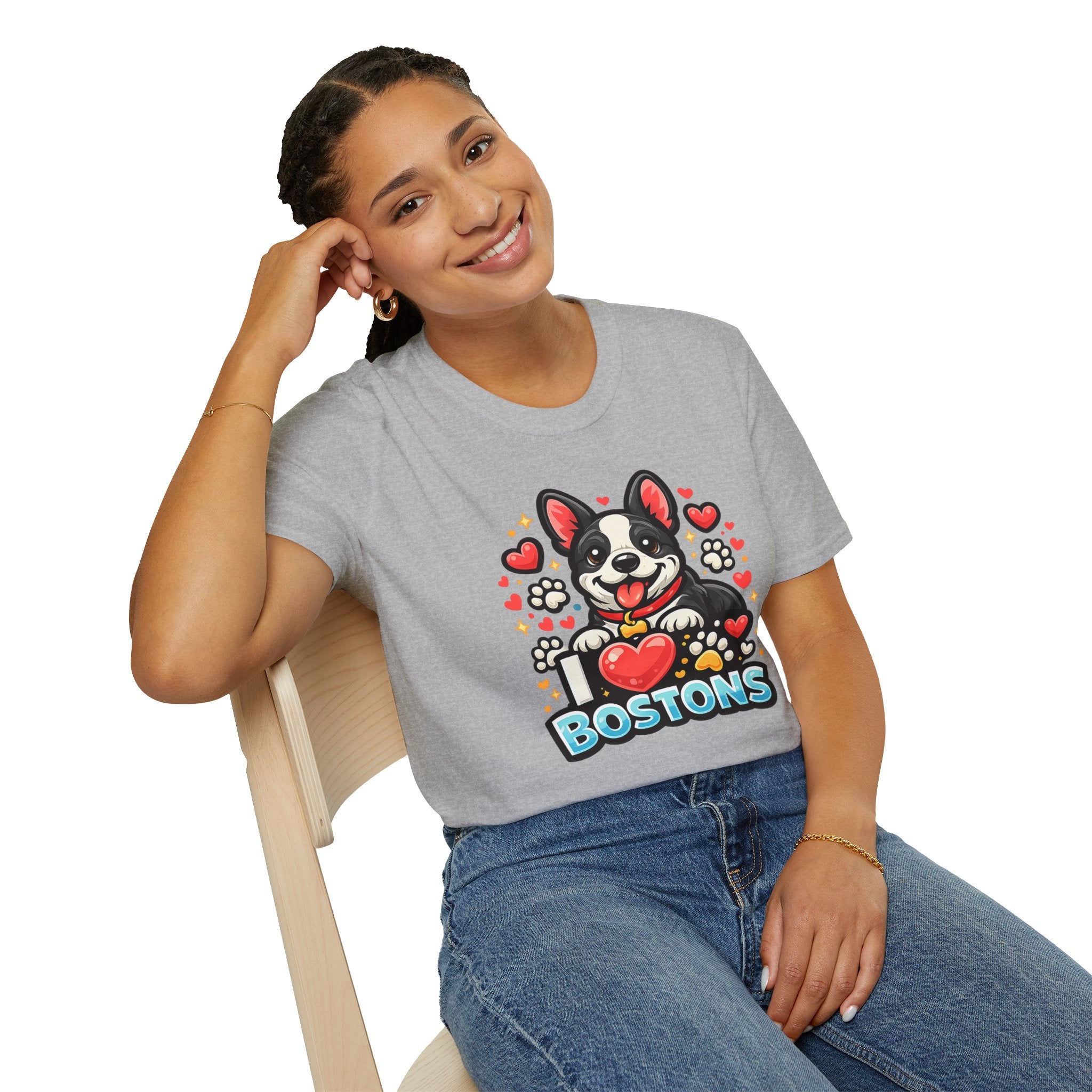 Boston Terrier T-Shirt — Cute "I ♥ Bostons" Dog Lover Tee