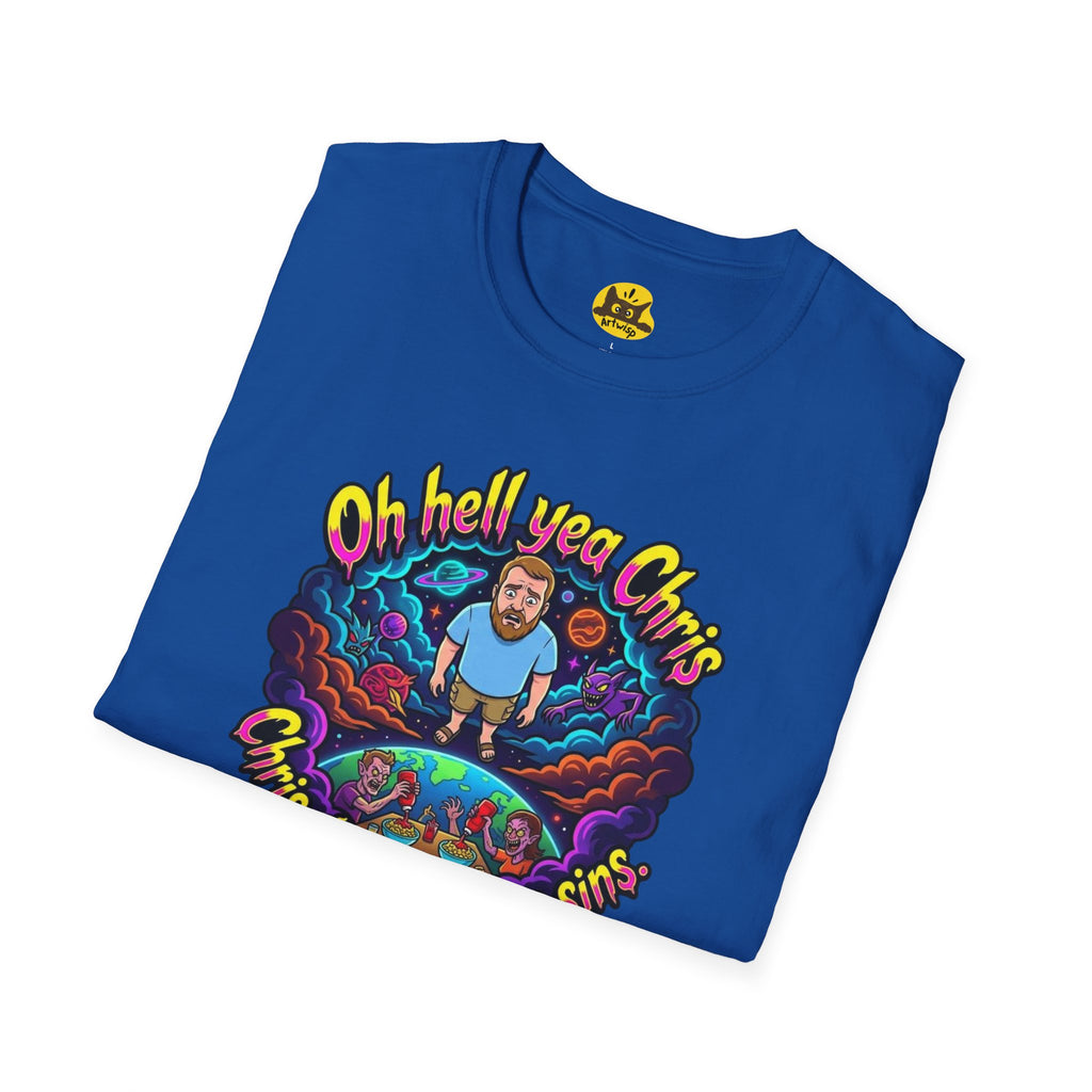 T‑Shirt — “Oh Hell Yea Chris” Retro Psychedelic Graphic Tee