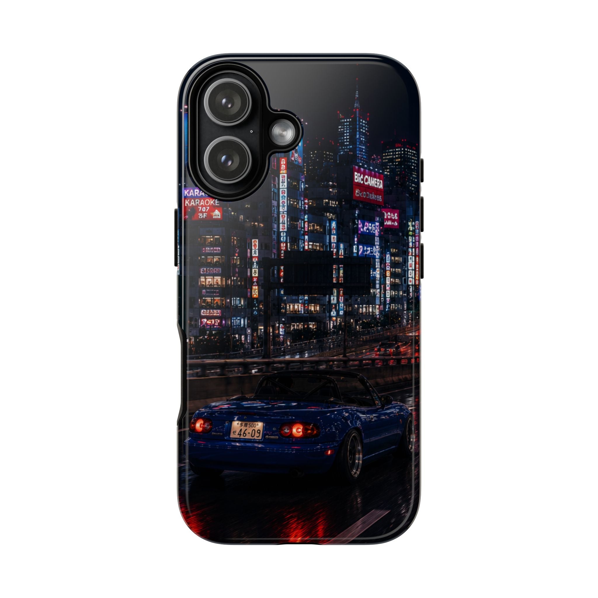 Tokyo Phone Case - Neon City Night Racer (Protective Tough Case)