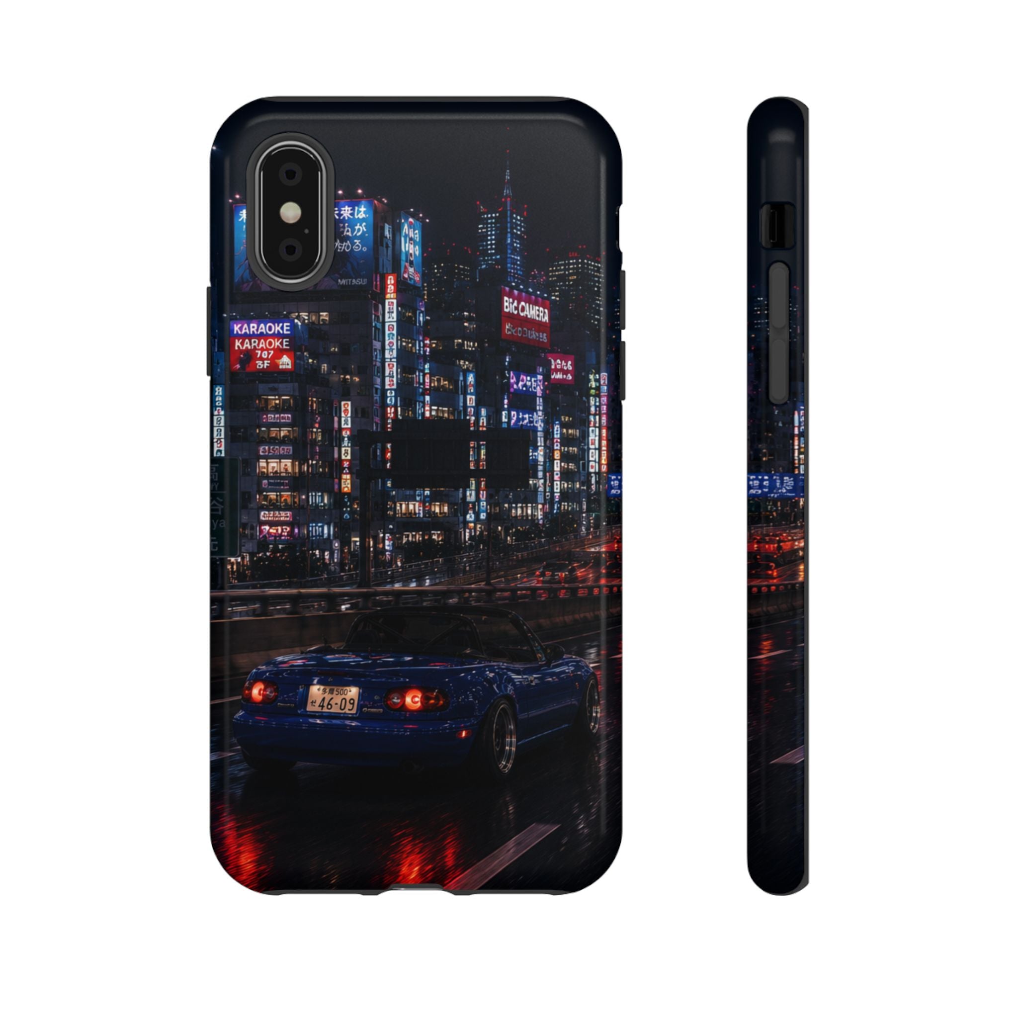Tokyo Phone Case - Neon City Night Racer (Protective Tough Case)