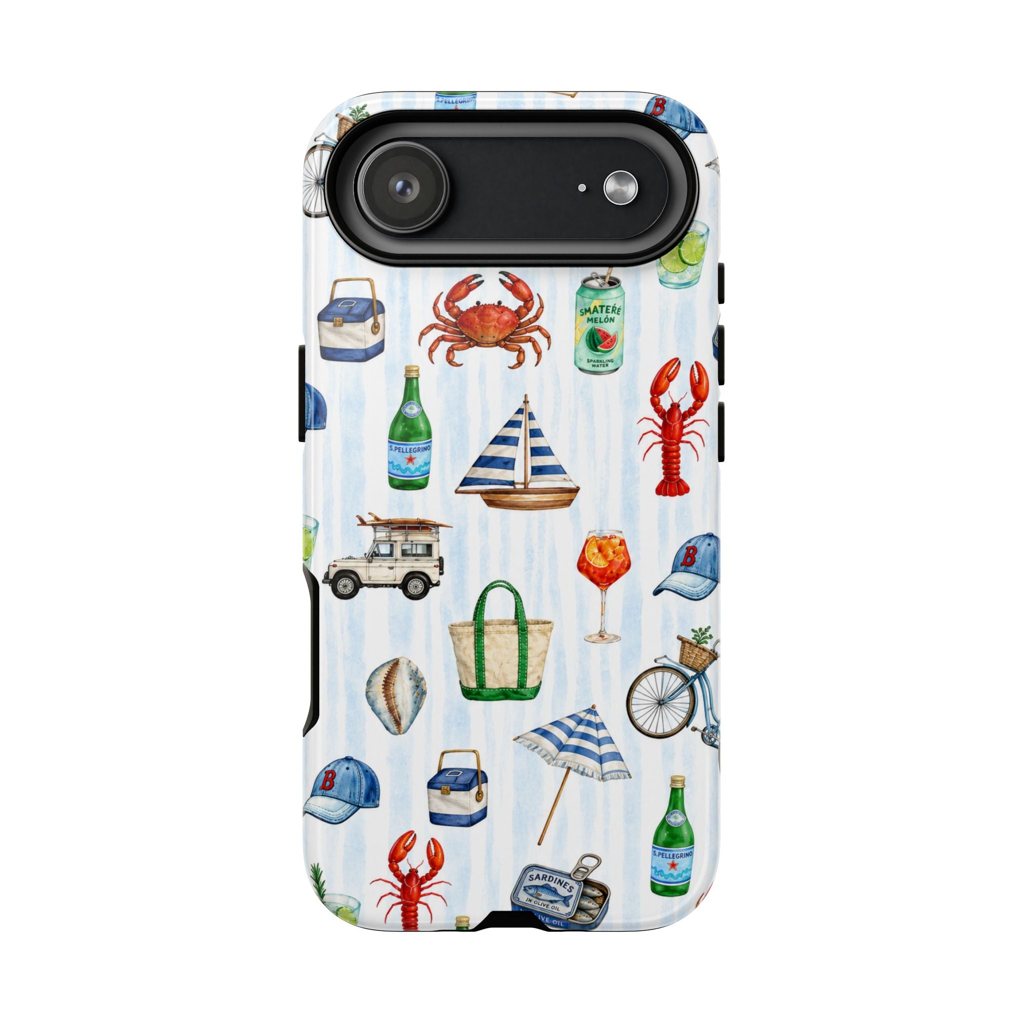 Nautical Summer Phone Case — Coastal Crab & Lobster Pattern