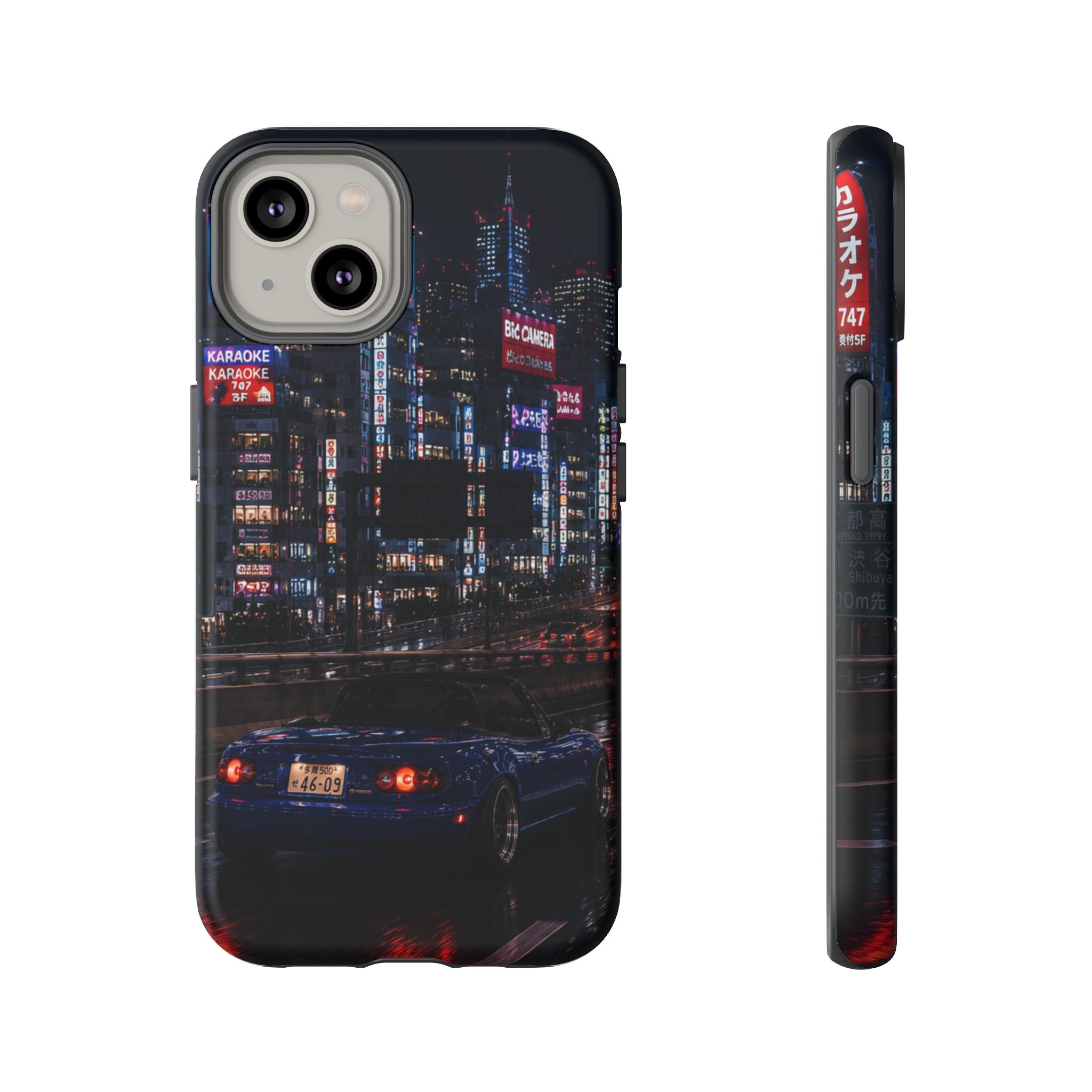Tokyo Phone Case - Neon City Night Racer (Protective Tough Case)