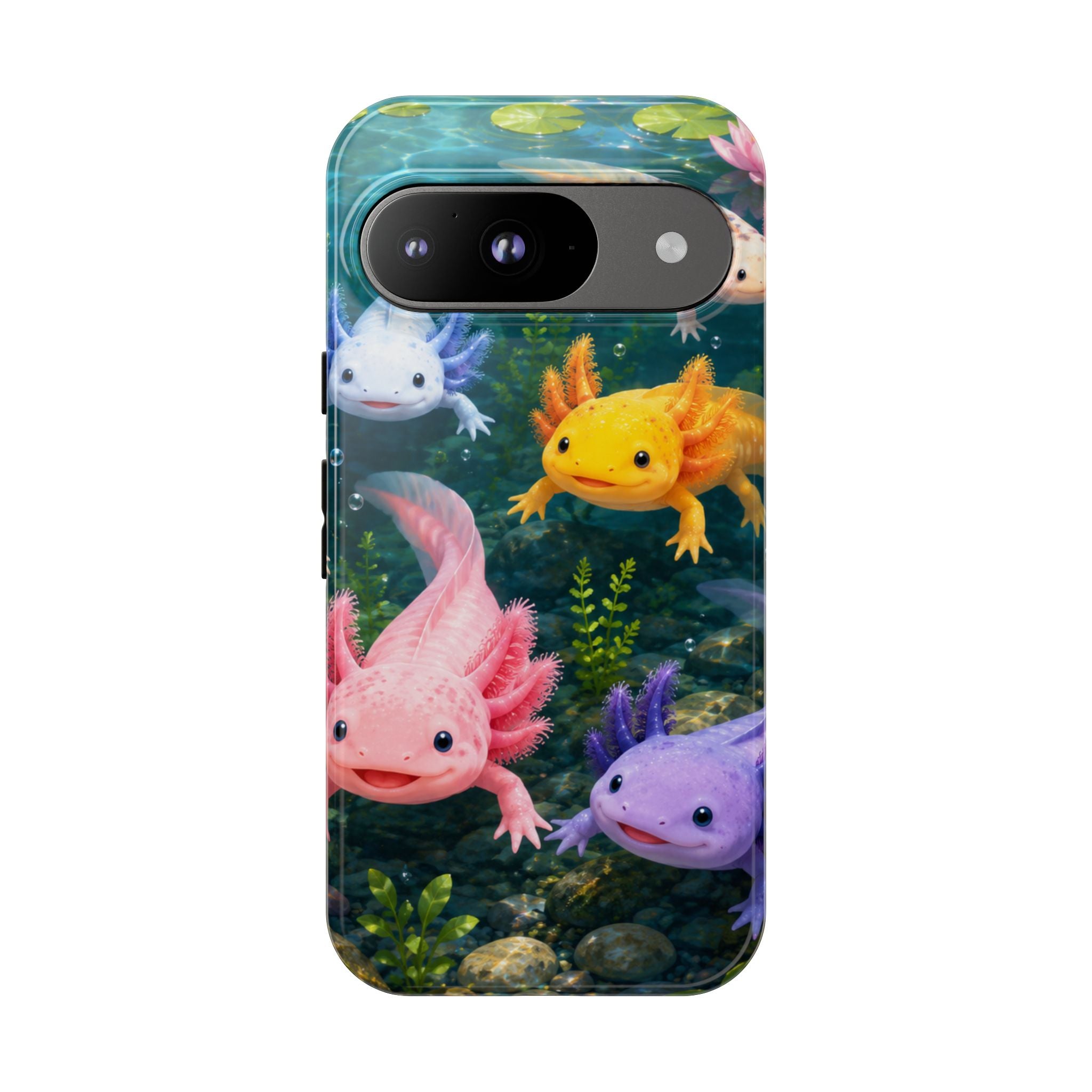 Tough Axolotl Phone Case — Cute Colorful Axolotl Waterproof Protective Phone Cover