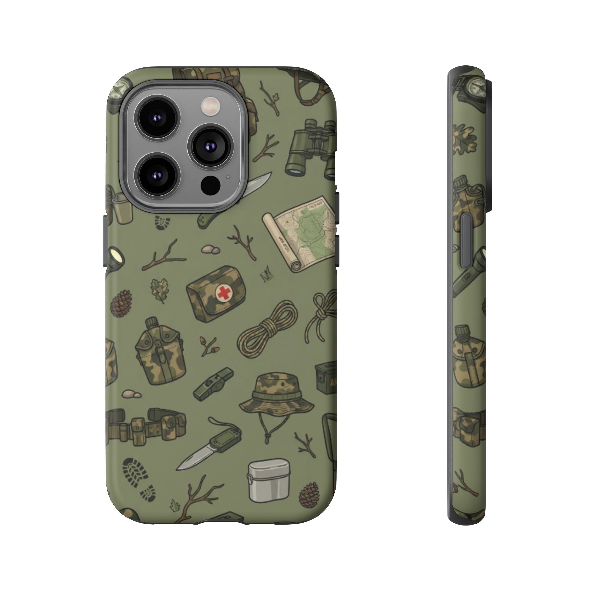Tactical Gear Phone Case — Military Camping Outdoor Pattern
