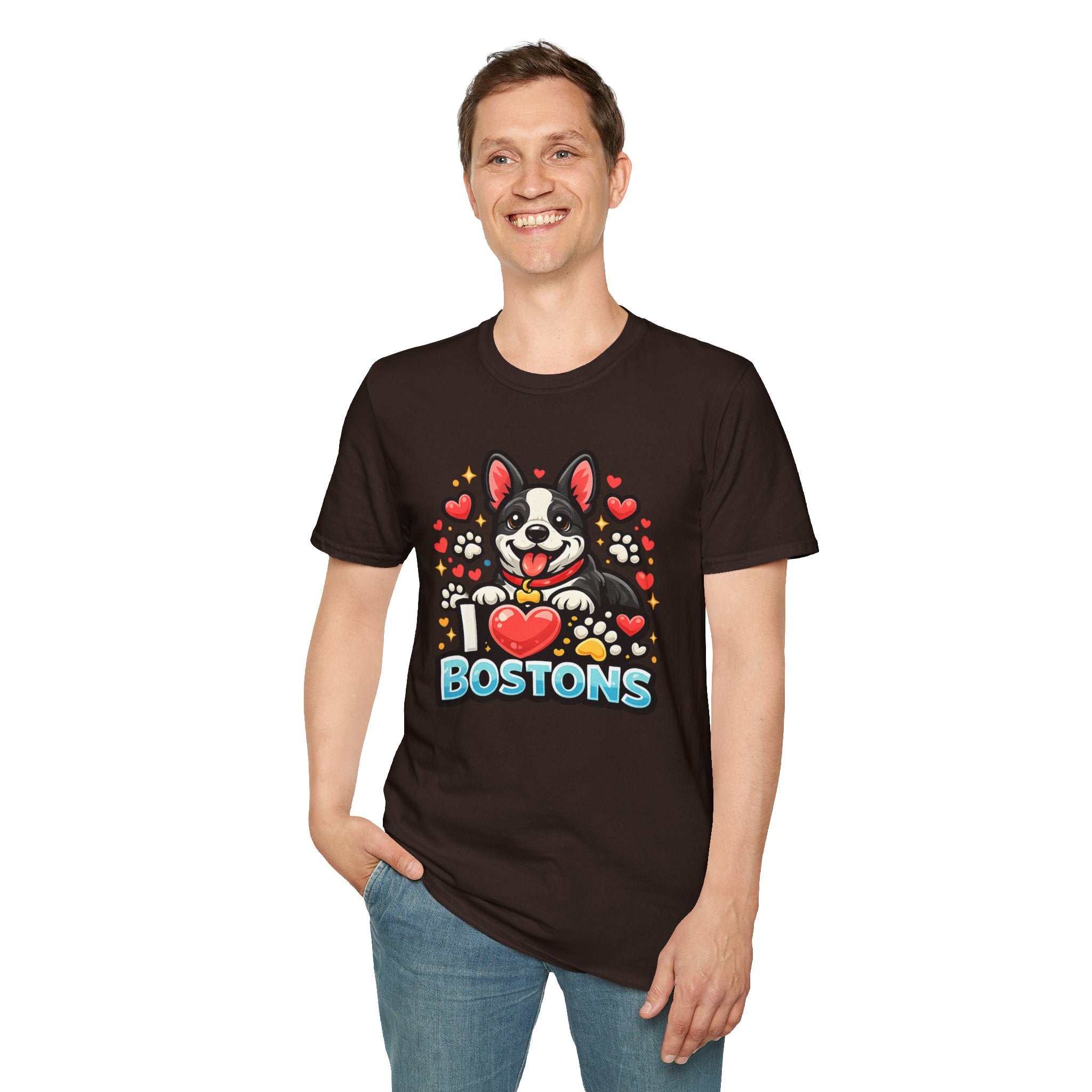 Boston Terrier T-Shirt — Cute "I ♥ Bostons" Dog Lover Tee