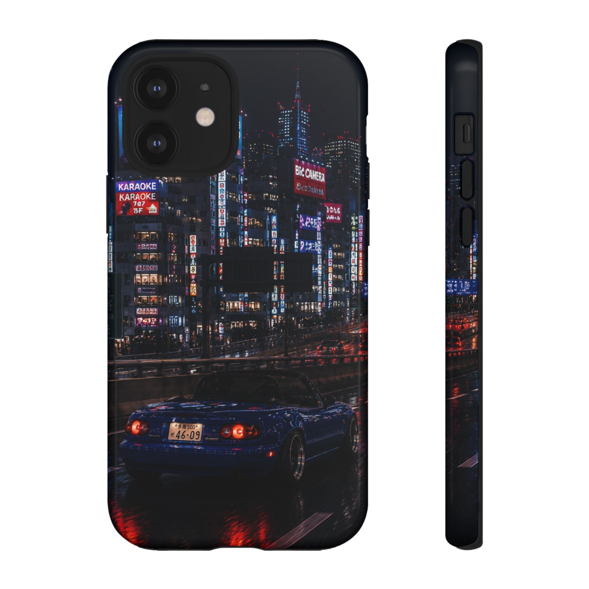 Tokyo Phone Case - Neon City Night Racer (Protective Tough Case)
