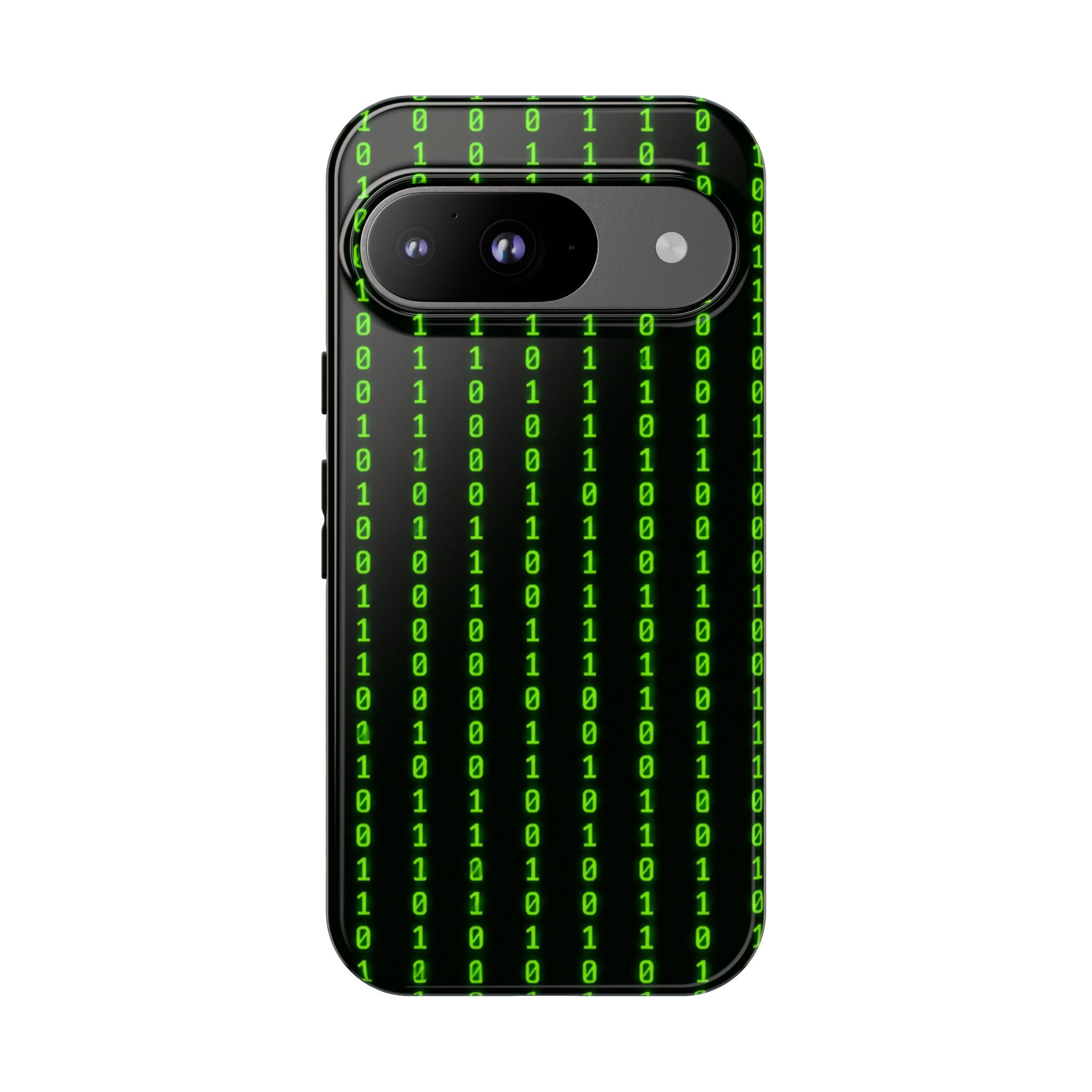 Coder Phone Case — Matrix Binary Code Green on Black Tough Case