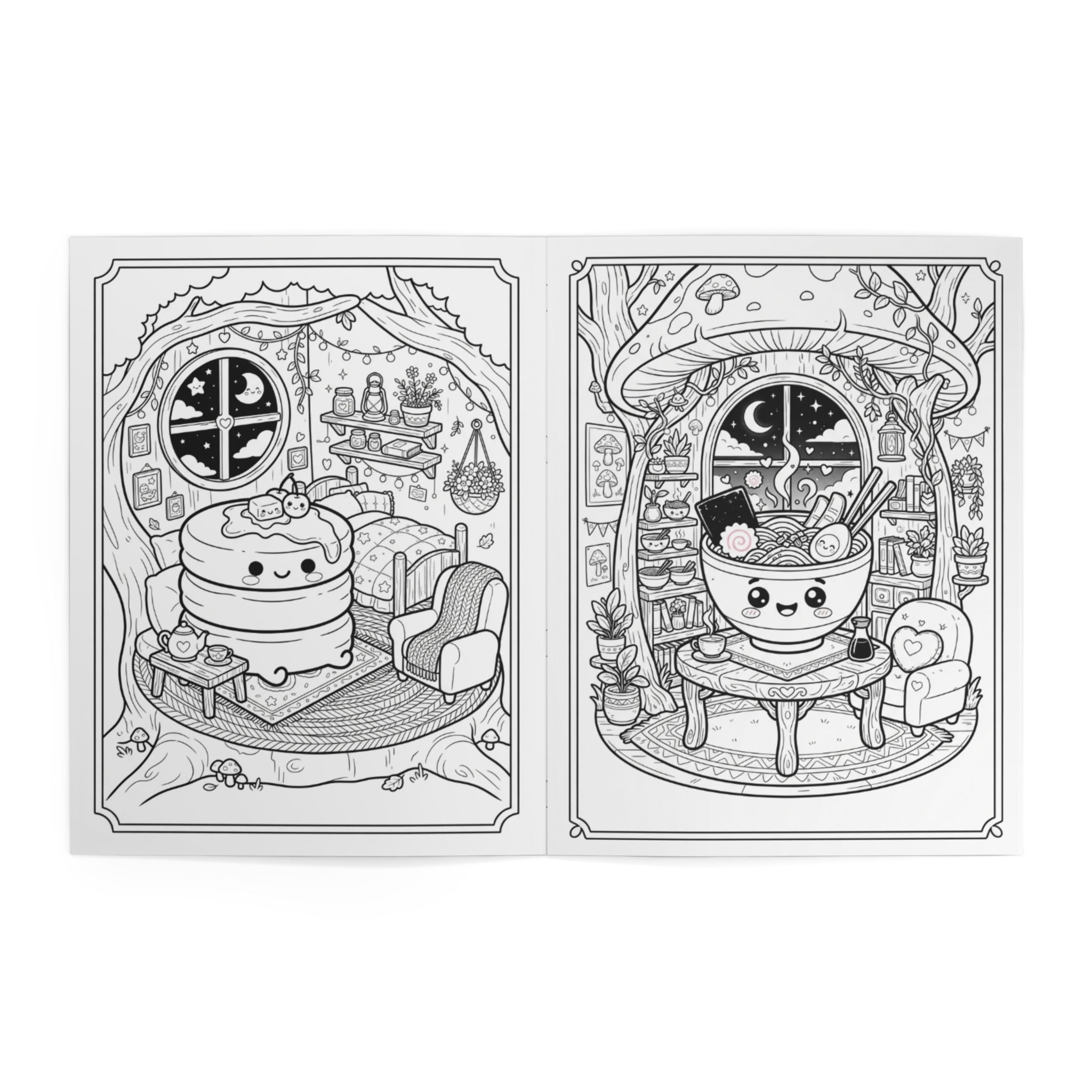 Awesome Kawaii Food Coloring Book — Cozy Simple Scenes Coloring Book (Create. Color. Imagine.)