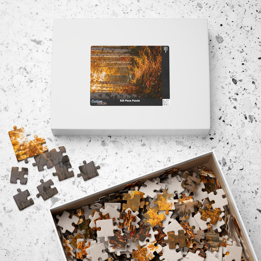 Autumn Birch Forest Puzzle — Scenic Woodland Jigsaw (110/252/520/1014 pcs)