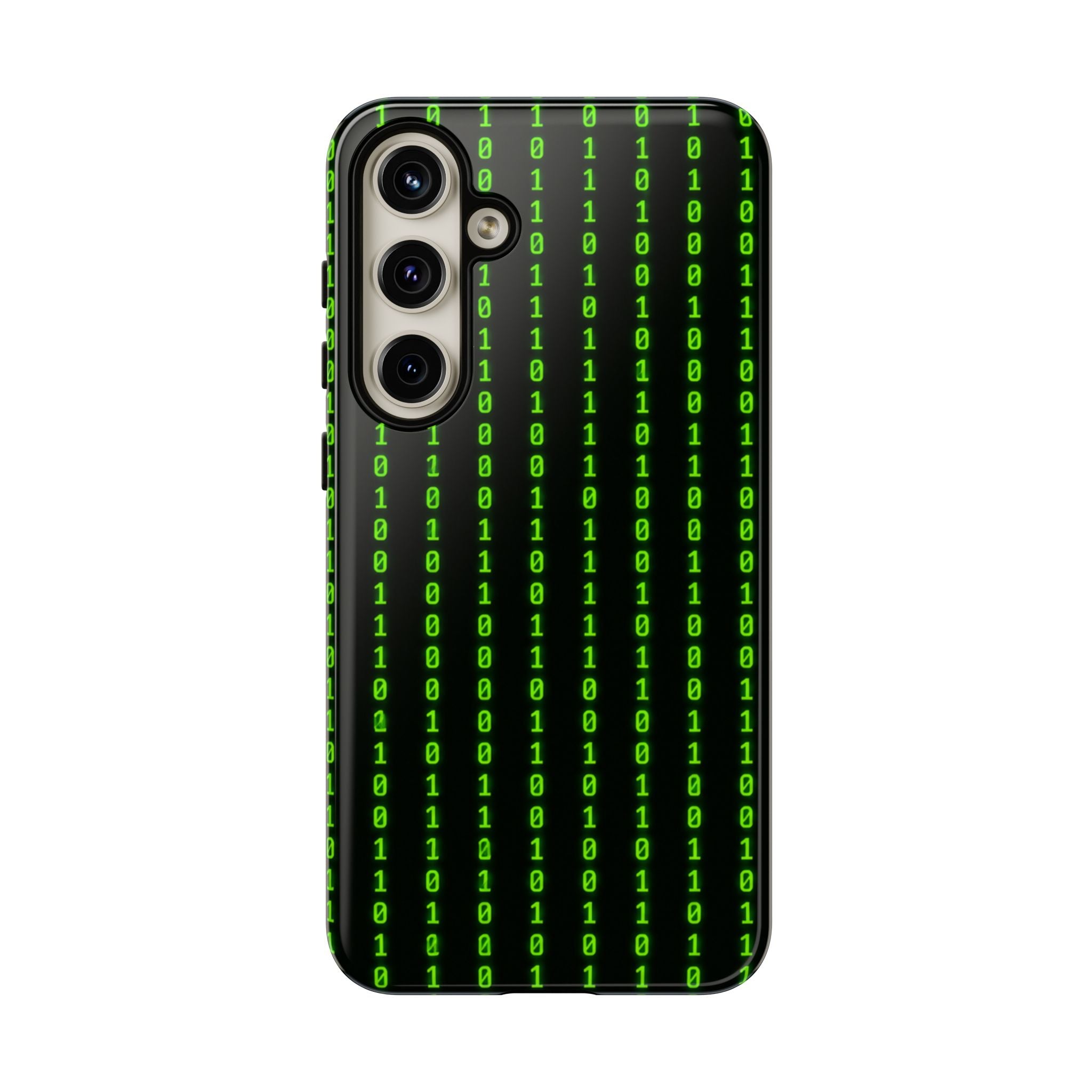 Coder Phone Case — Matrix Binary Code Green on Black Tough Case