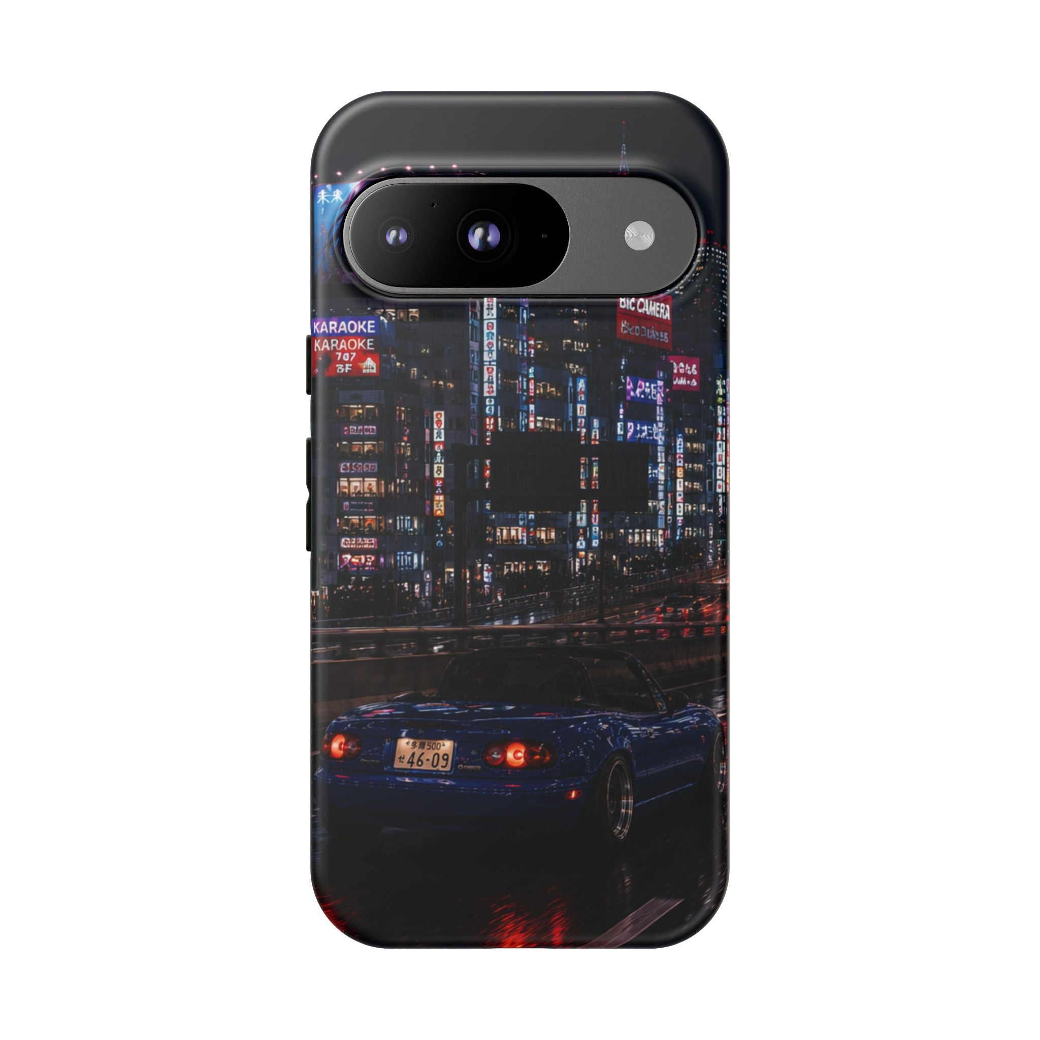 Tokyo Phone Case - Neon City Night Racer (Protective Tough Case)