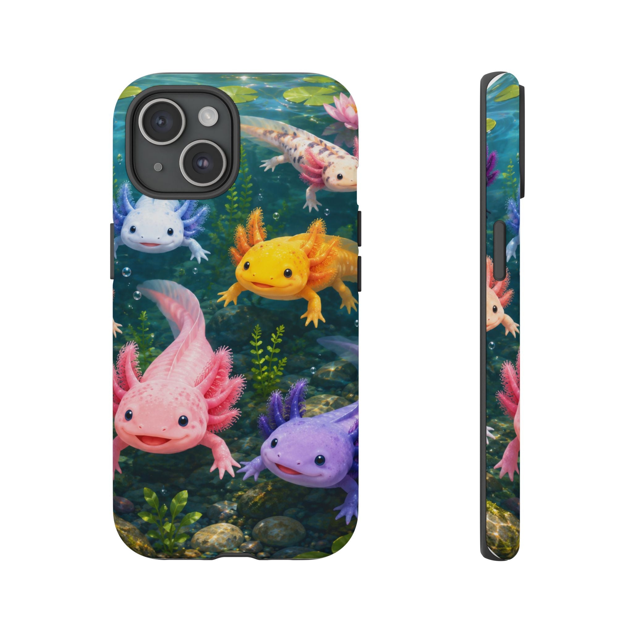 Tough Axolotl Phone Case — Cute Colorful Axolotl Waterproof Protective Phone Cover