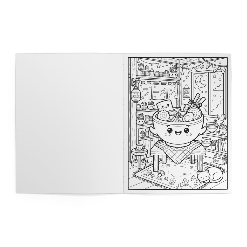 Awesome Kawaii Food Coloring Book — Cozy Simple Scenes Coloring Book (Create. Color. Imagine.)