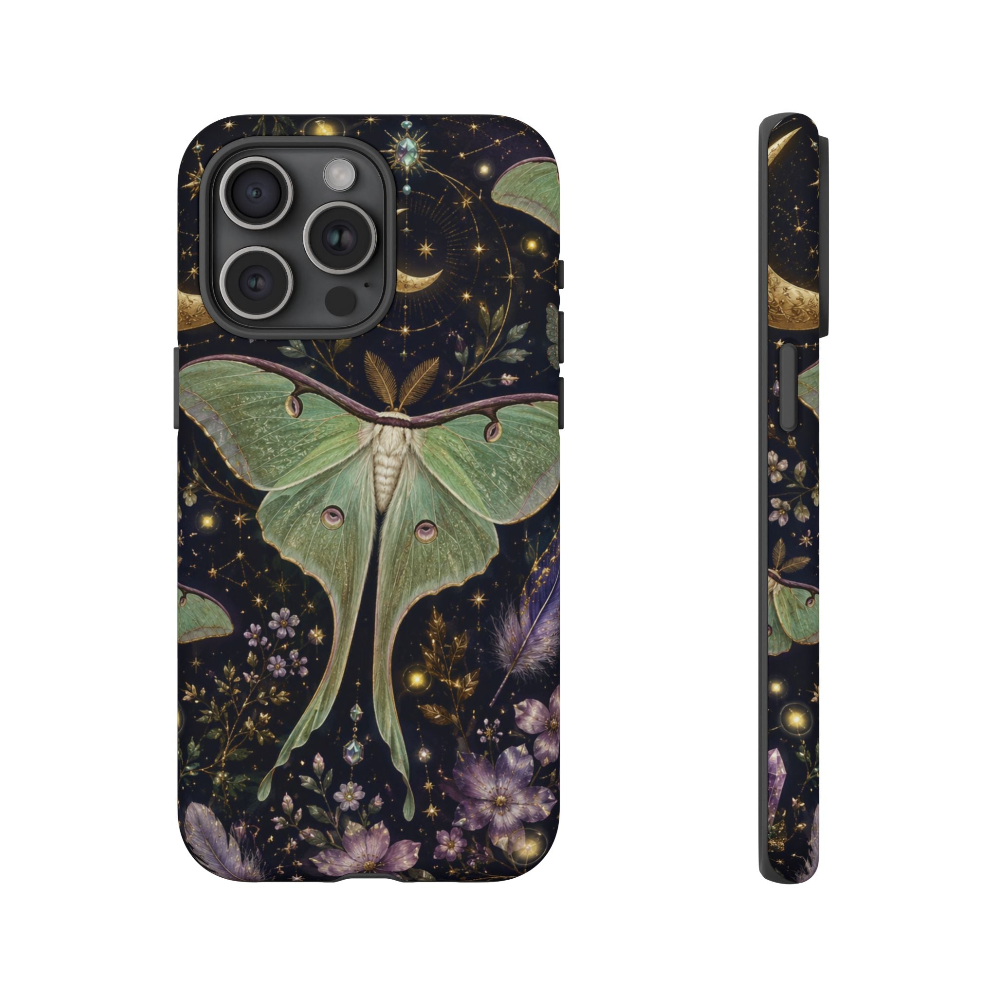 Luna Moth Phone Case — Mystical Moonlight Botanical Tough Case
