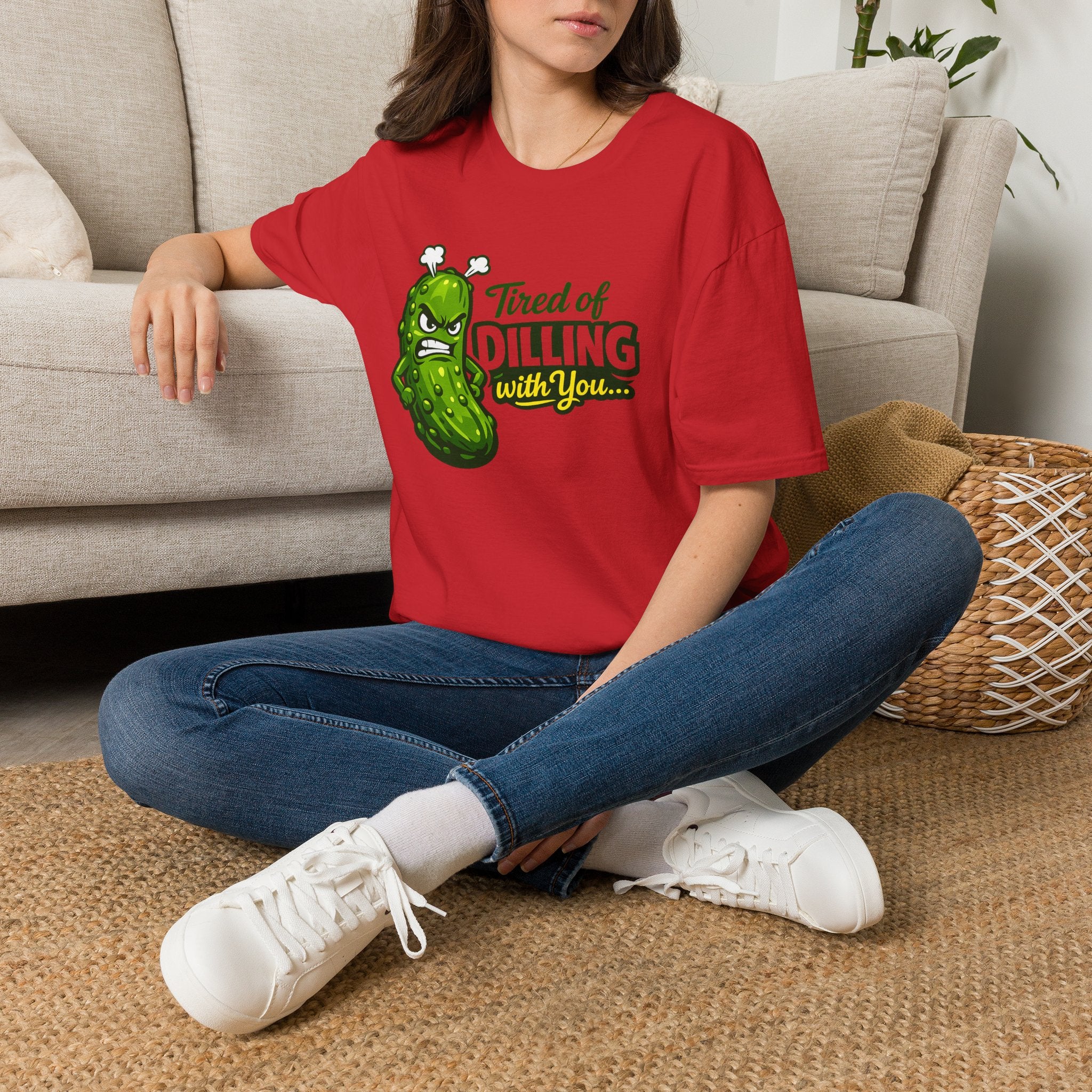 "Tired of Dilling With You" Funny Pickle Graphic Tee