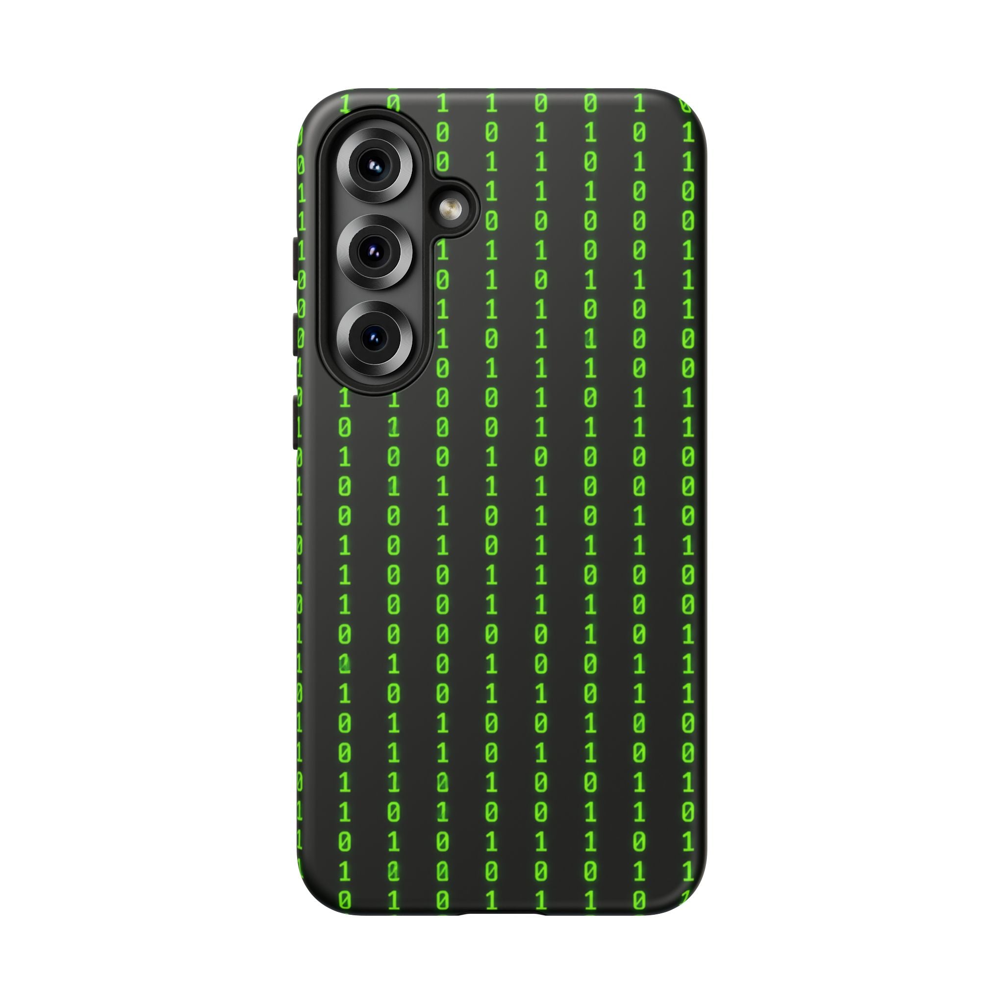 Coder Phone Case — Matrix Binary Code Green on Black Tough Case
