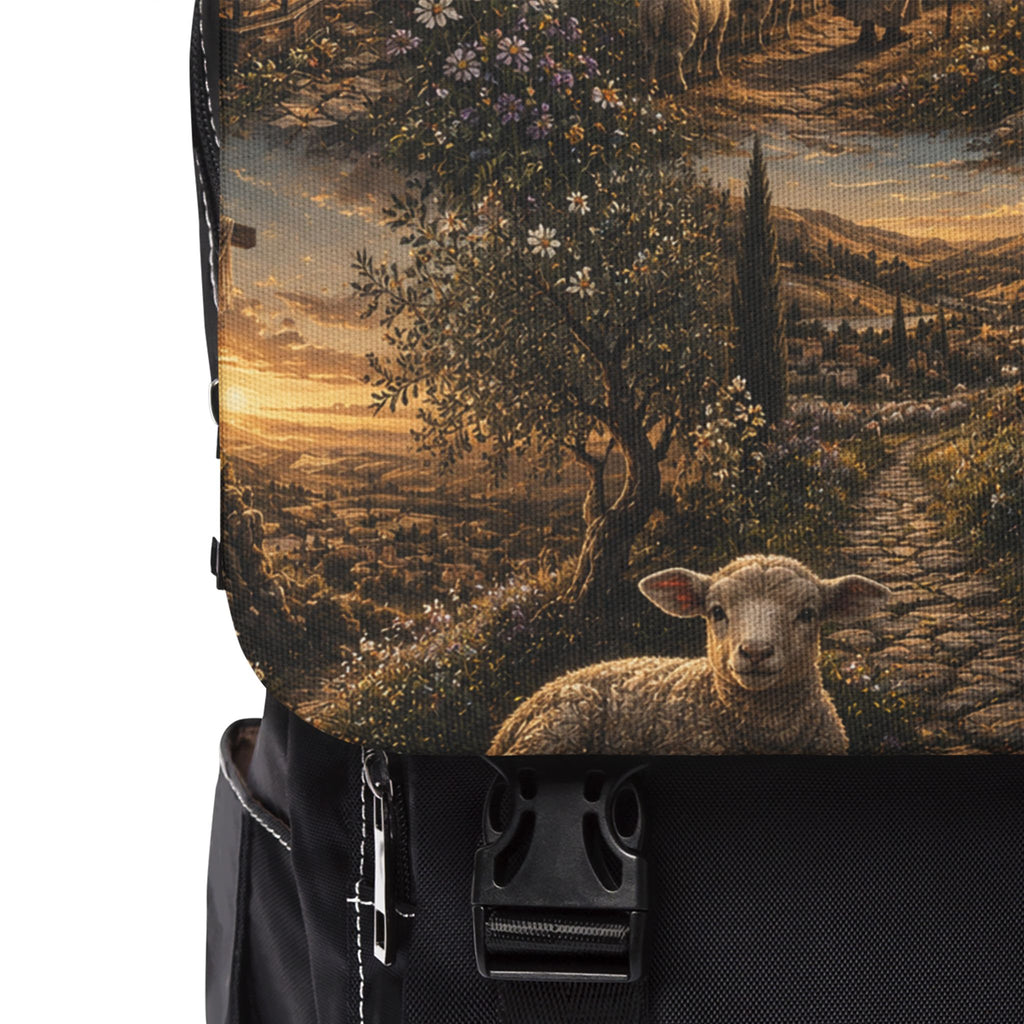 The Lord's Shepherd Shoulder Backpack — Shepherds & Sheep Scenic Daypack