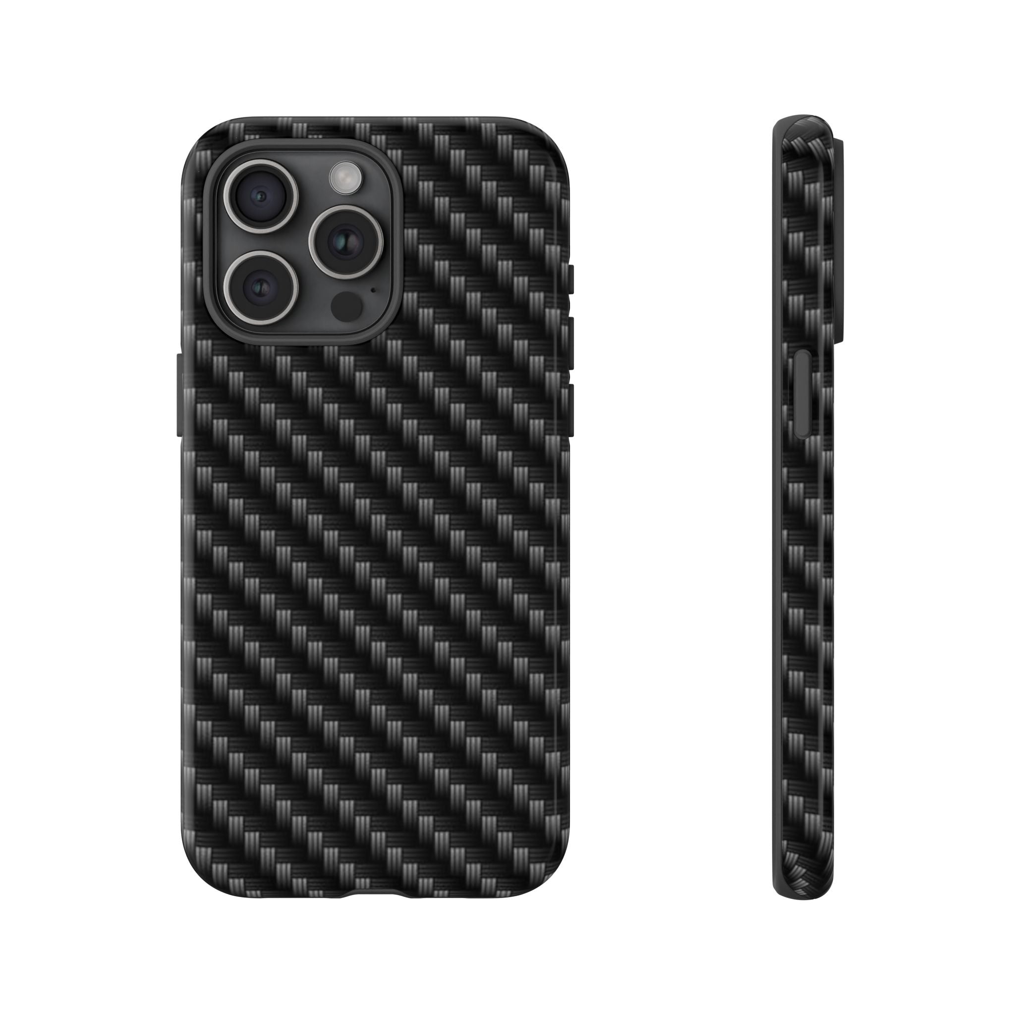 Carbon Fiber Pattern Tough Phone Case - Slim Protective Phone Cover