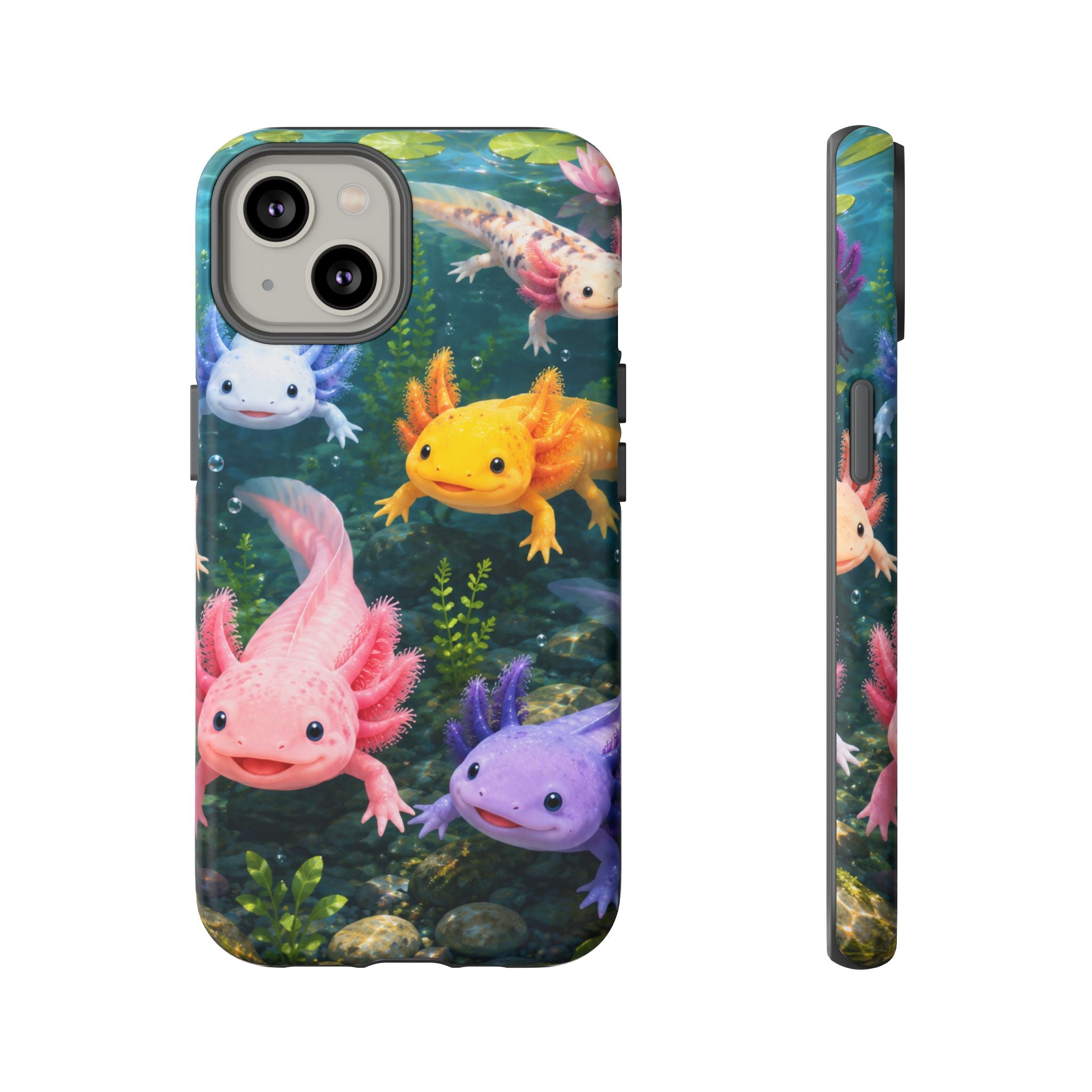 Tough Axolotl Phone Case — Cute Colorful Axolotl Waterproof Protective Phone Cover