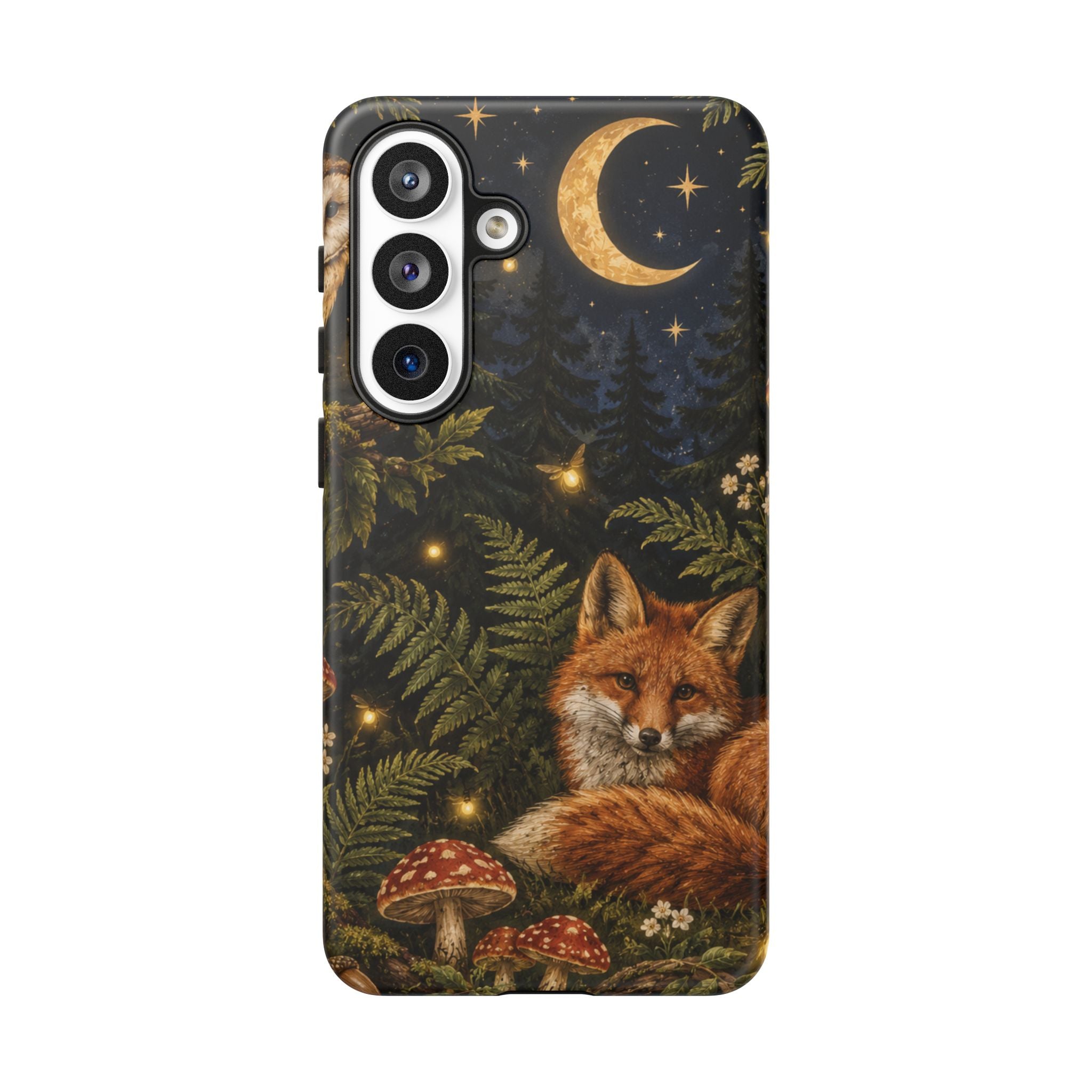 Fox Forest Tough Phone Case — Moonlit Woodland Protective Phone Cover
