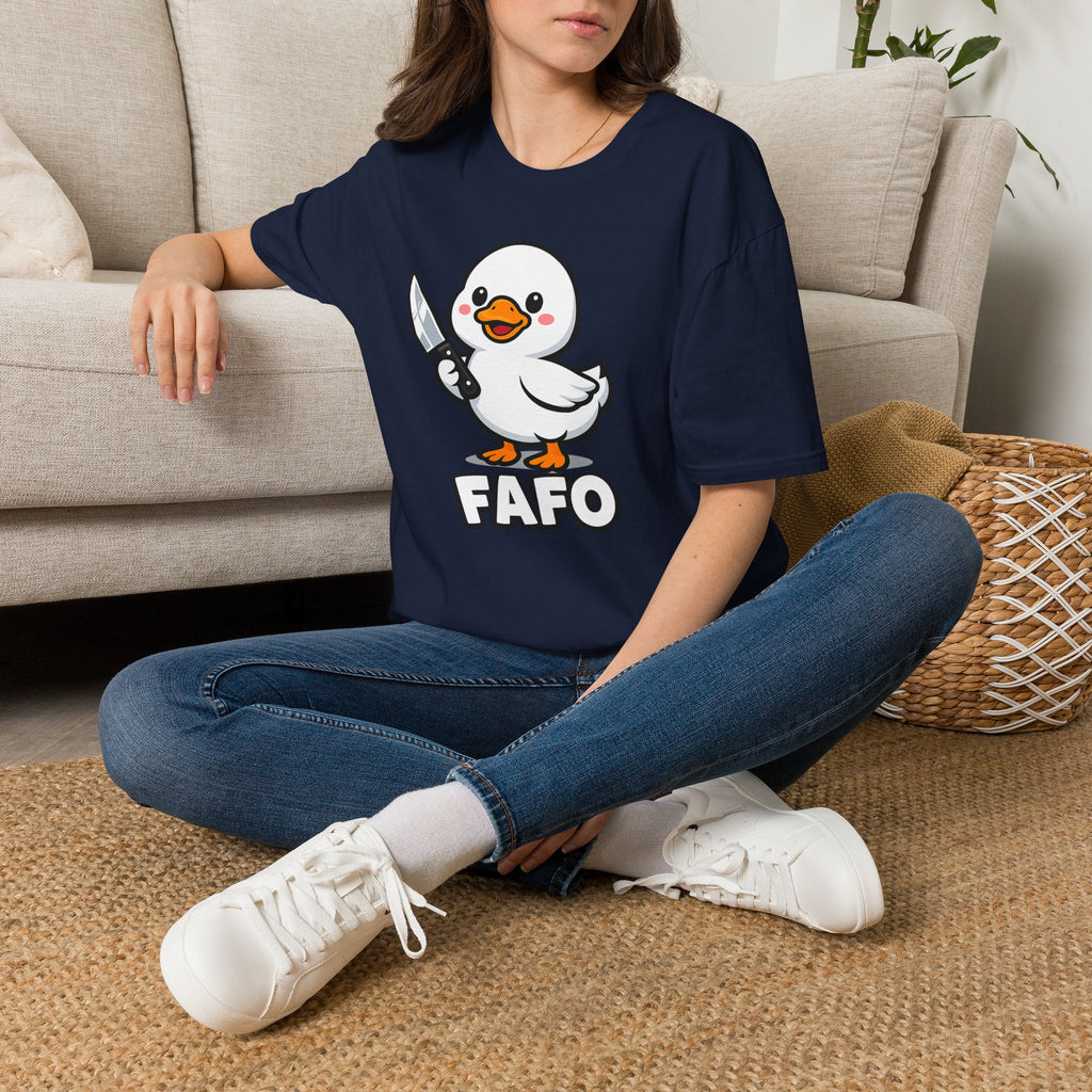 Duck with Knife T-Shirt – Cute FAFO Graphic Tee
