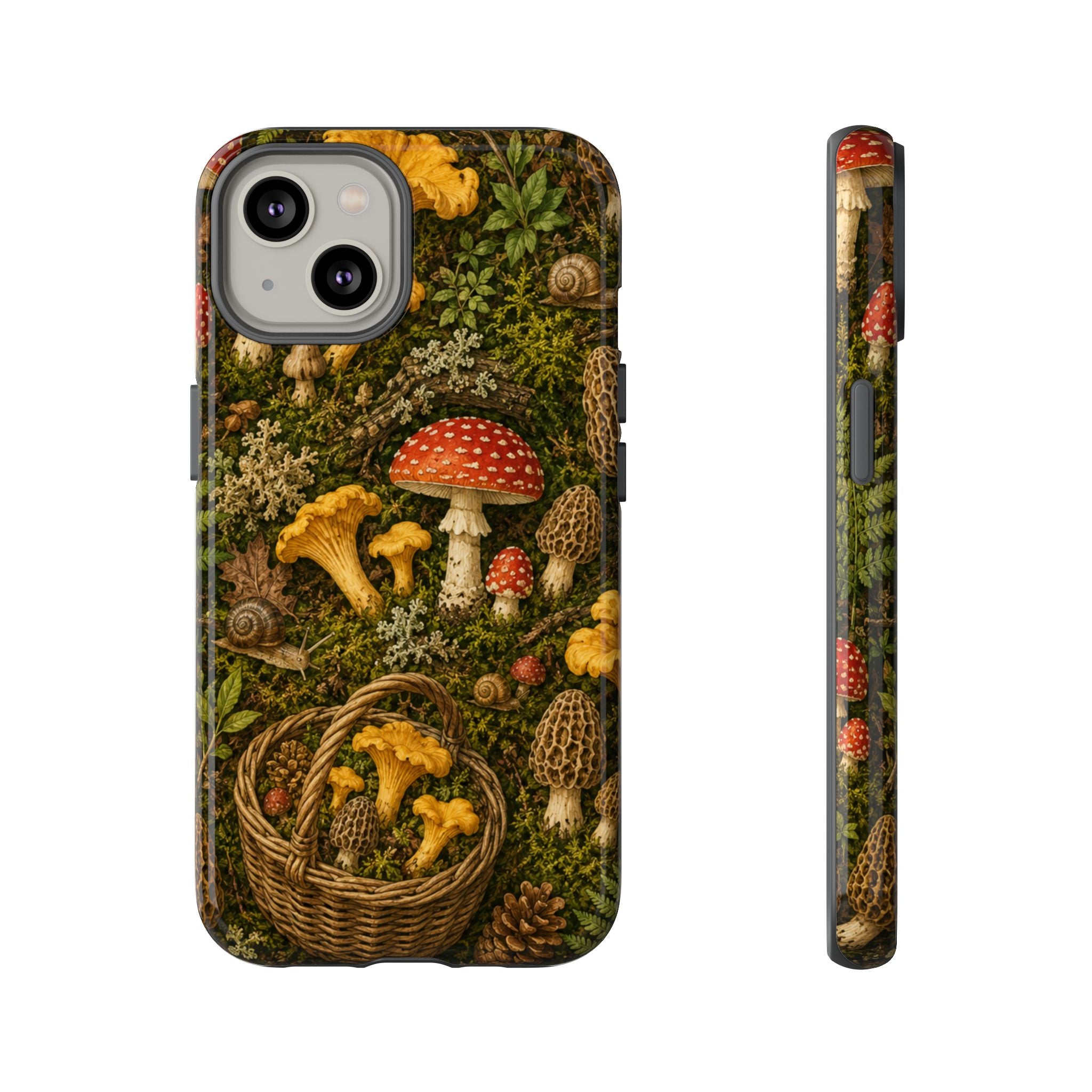 Mushroom Forage Phone Case — Vintage Forest Wild Mushroom Pattern