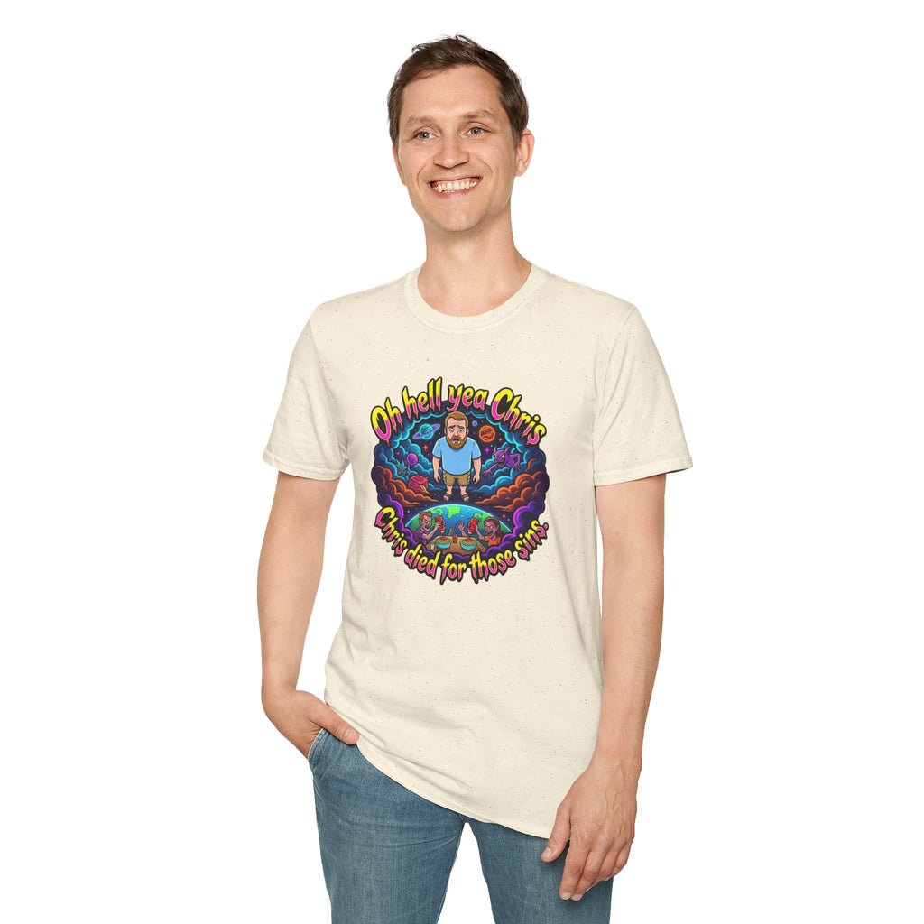 T‑Shirt — “Oh Hell Yea Chris” Retro Psychedelic Graphic Tee