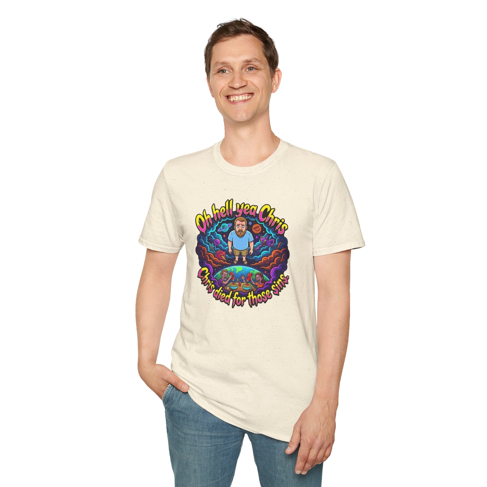 T‑Shirt — “Oh Hell Yea Chris” Retro Psychedelic Graphic Tee
