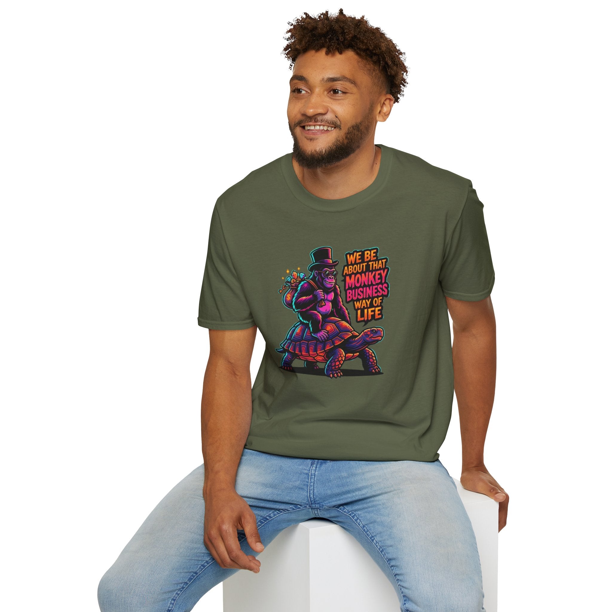 T-Shirt — 'We Be About That Monkey Business Way Of Life' Graphic Tee