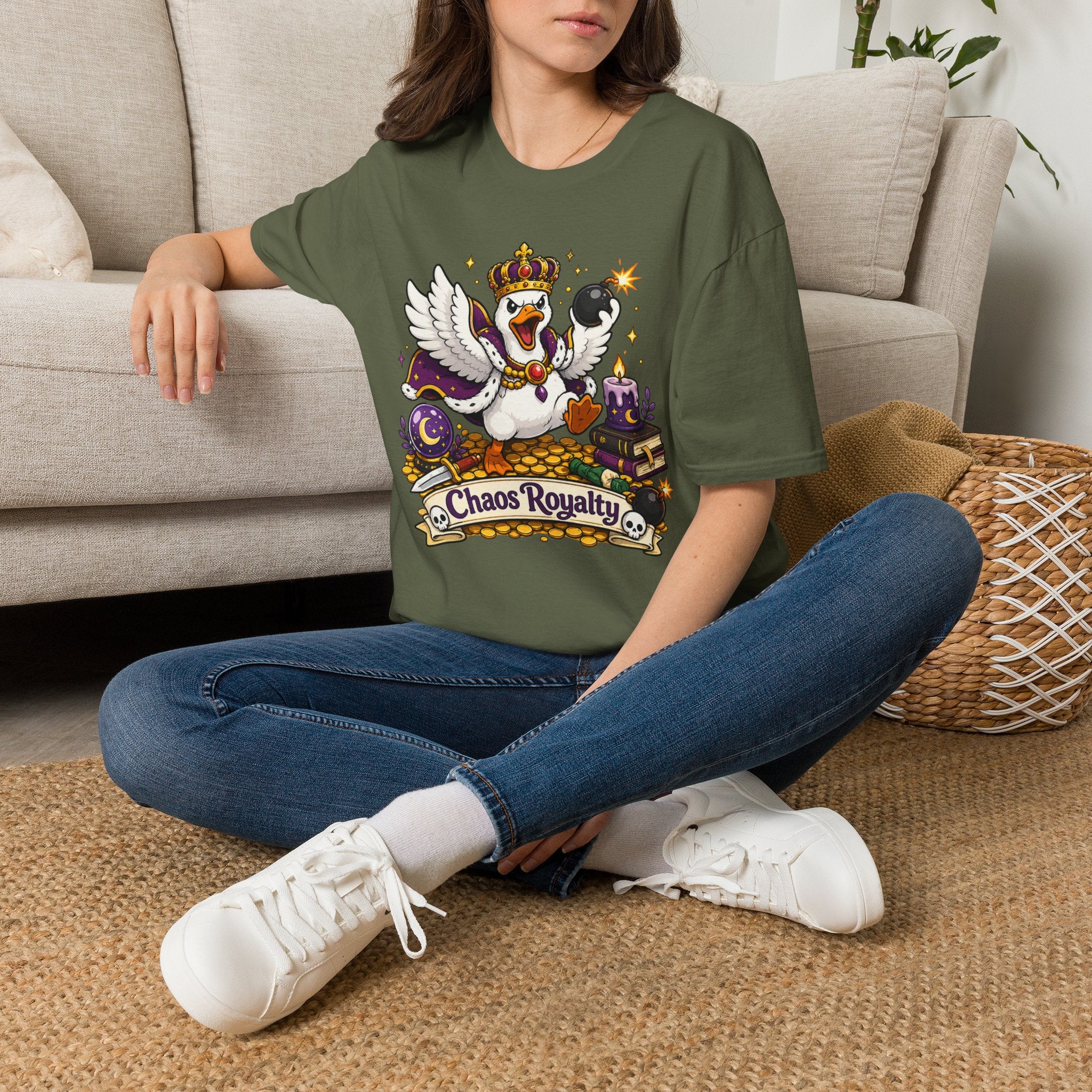 Chaos Royalty T-Shirt — Cute Crowned Goose Tee