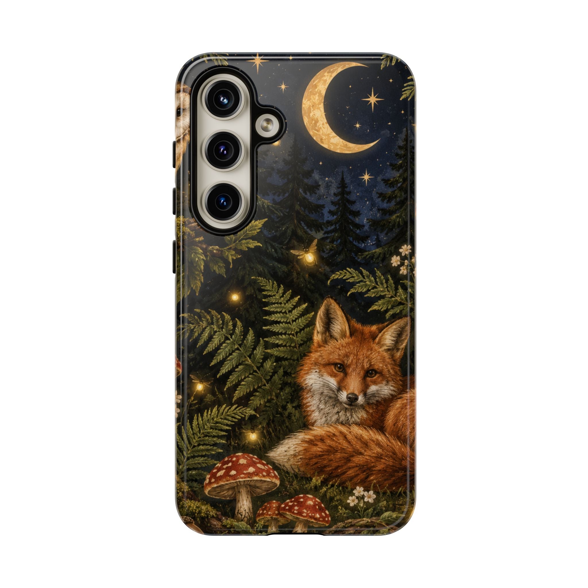 Fox Forest Tough Phone Case — Moonlit Woodland Protective Phone Cover