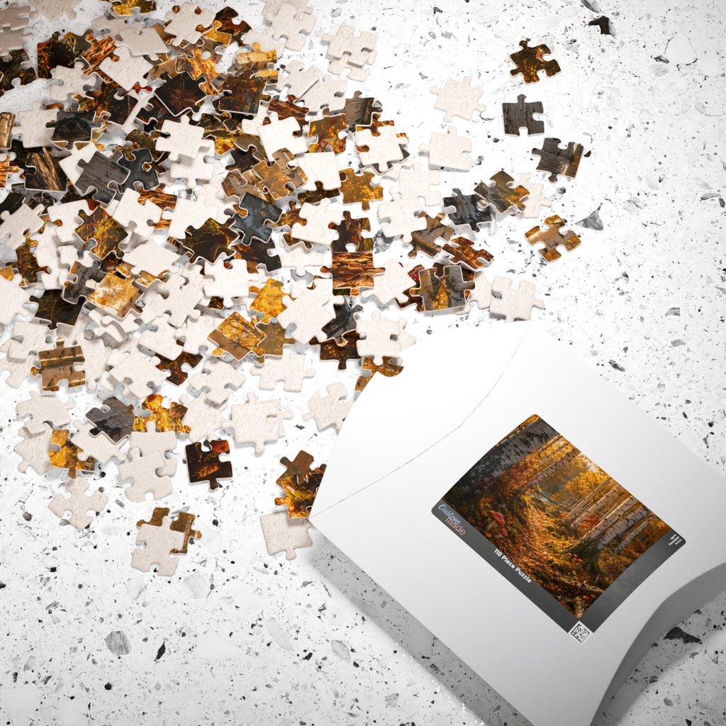 Autumn Birch Forest Puzzle — Scenic Woodland Jigsaw (110/252/520/1014 pcs)