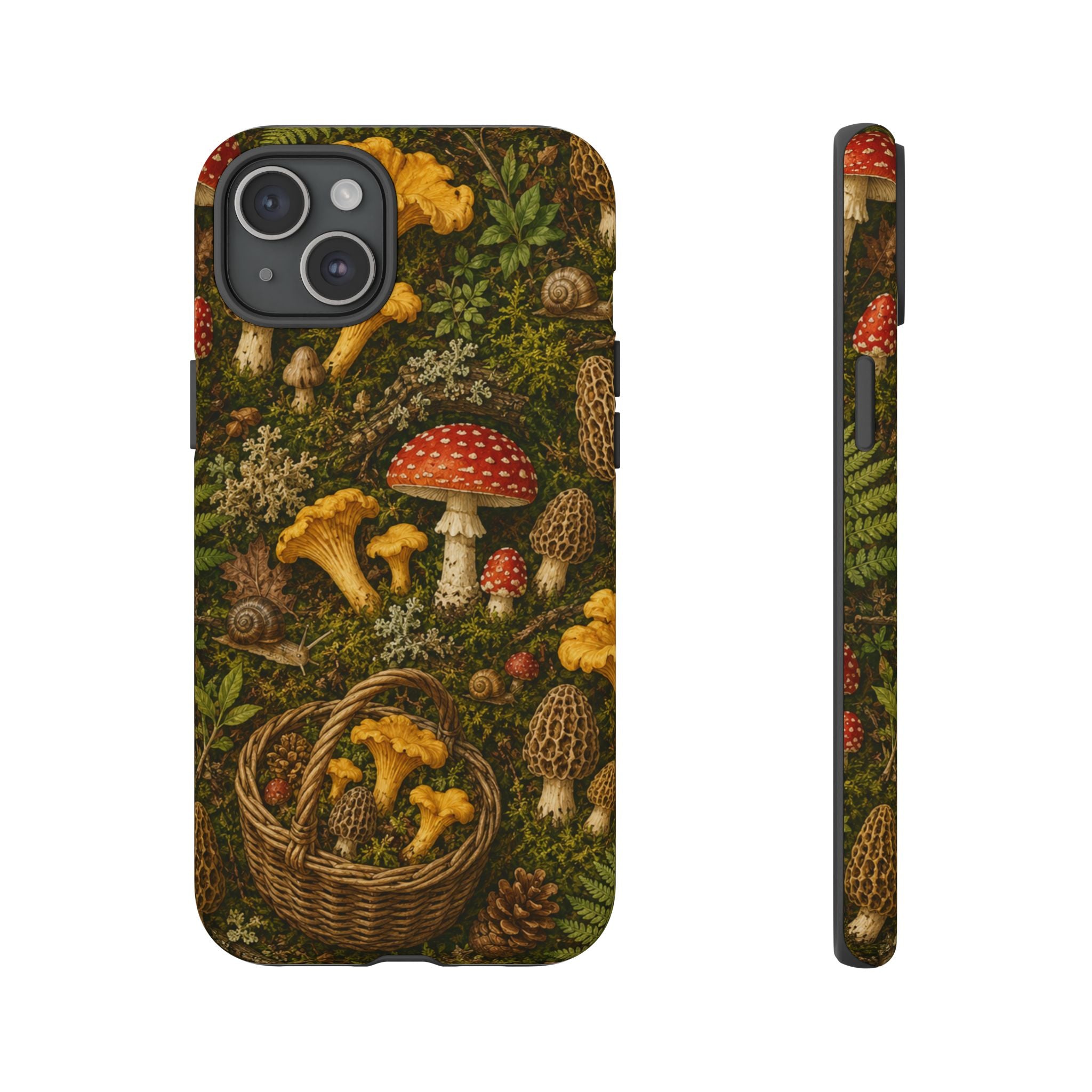 Mushroom Forage Phone Case — Vintage Forest Wild Mushroom Pattern