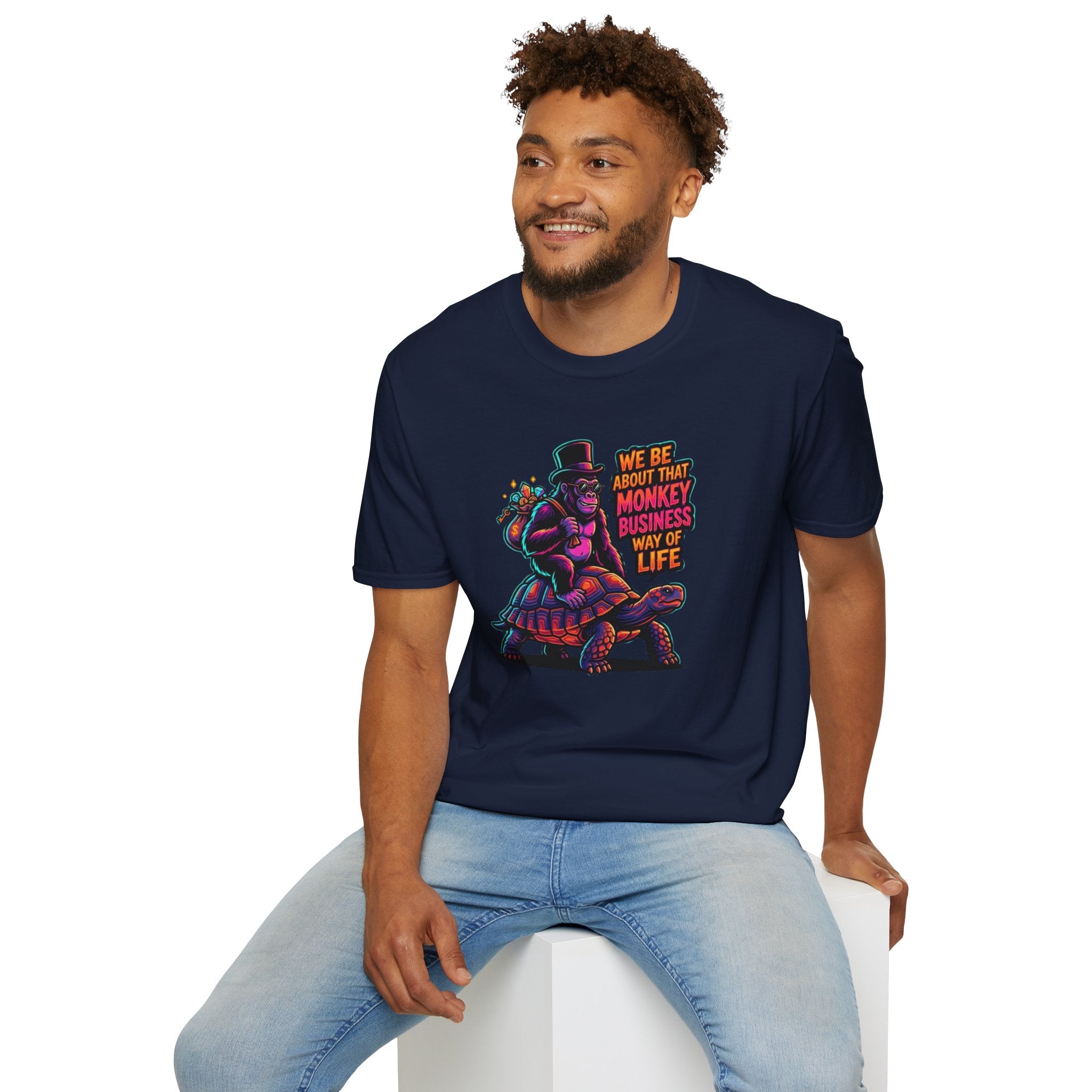 T-Shirt — 'We Be About That Monkey Business Way Of Life' Graphic Tee
