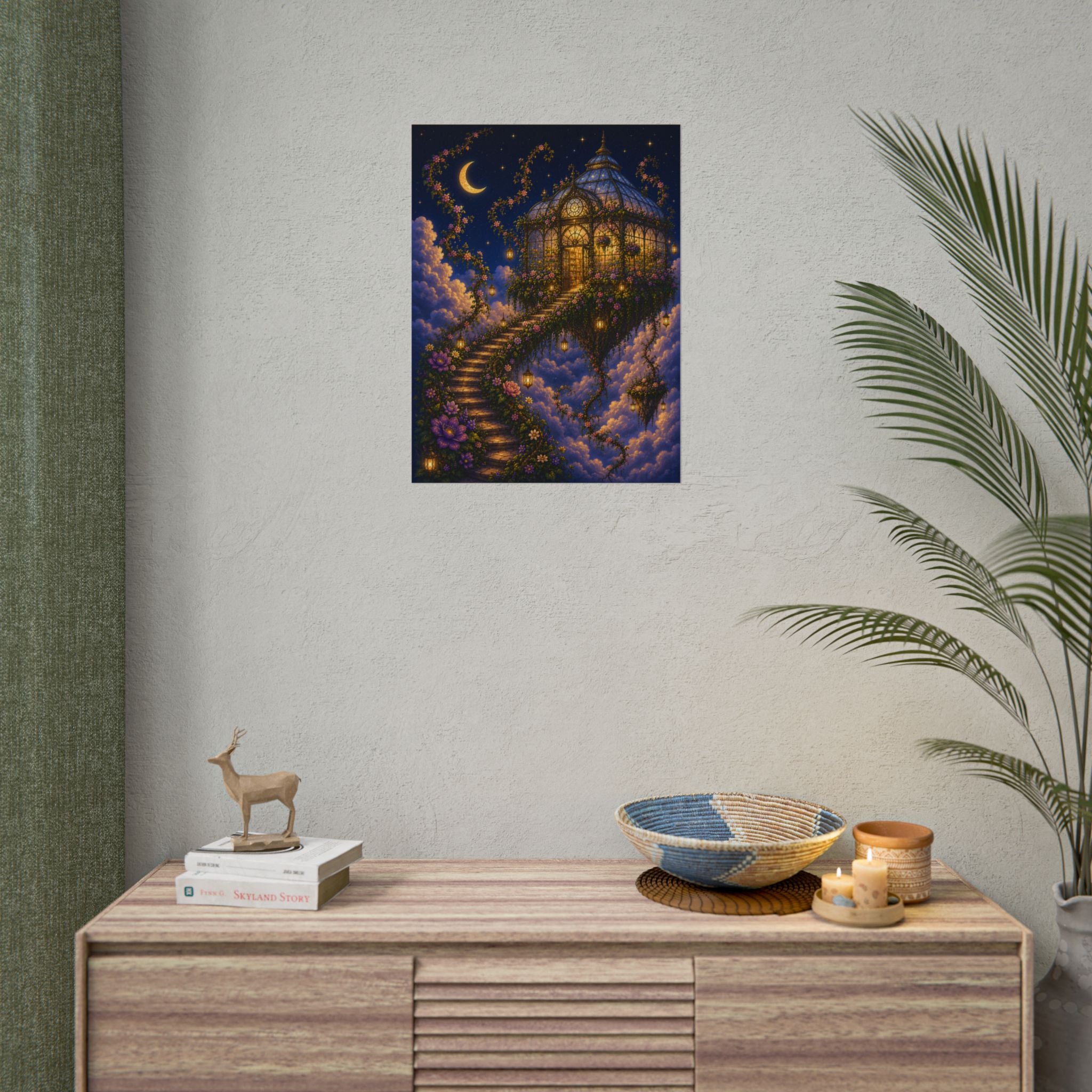 Rolled Poster — Enchanted Moonlit Stairway Fantasy Art Print