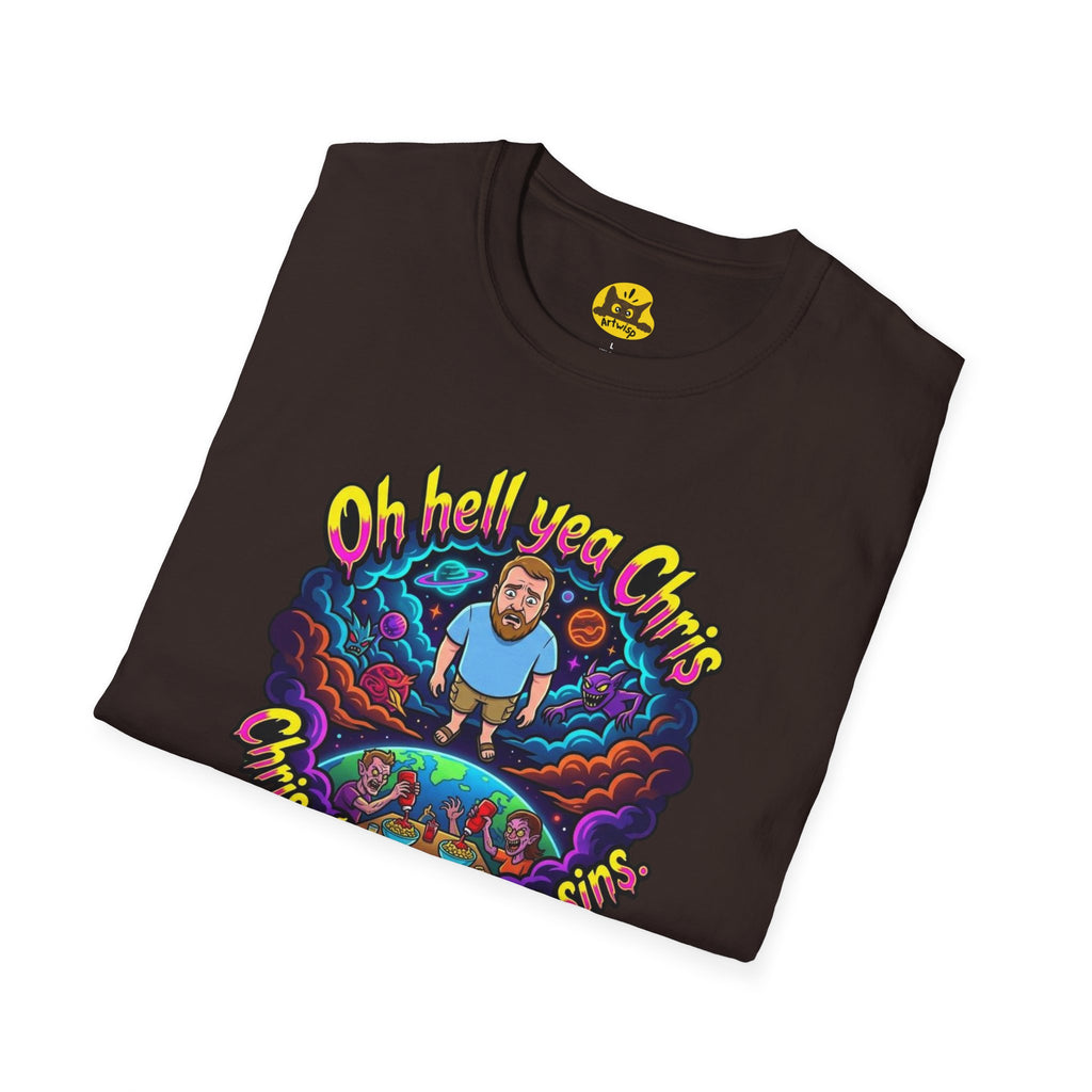 T‑Shirt — “Oh Hell Yea Chris” Retro Psychedelic Graphic Tee
