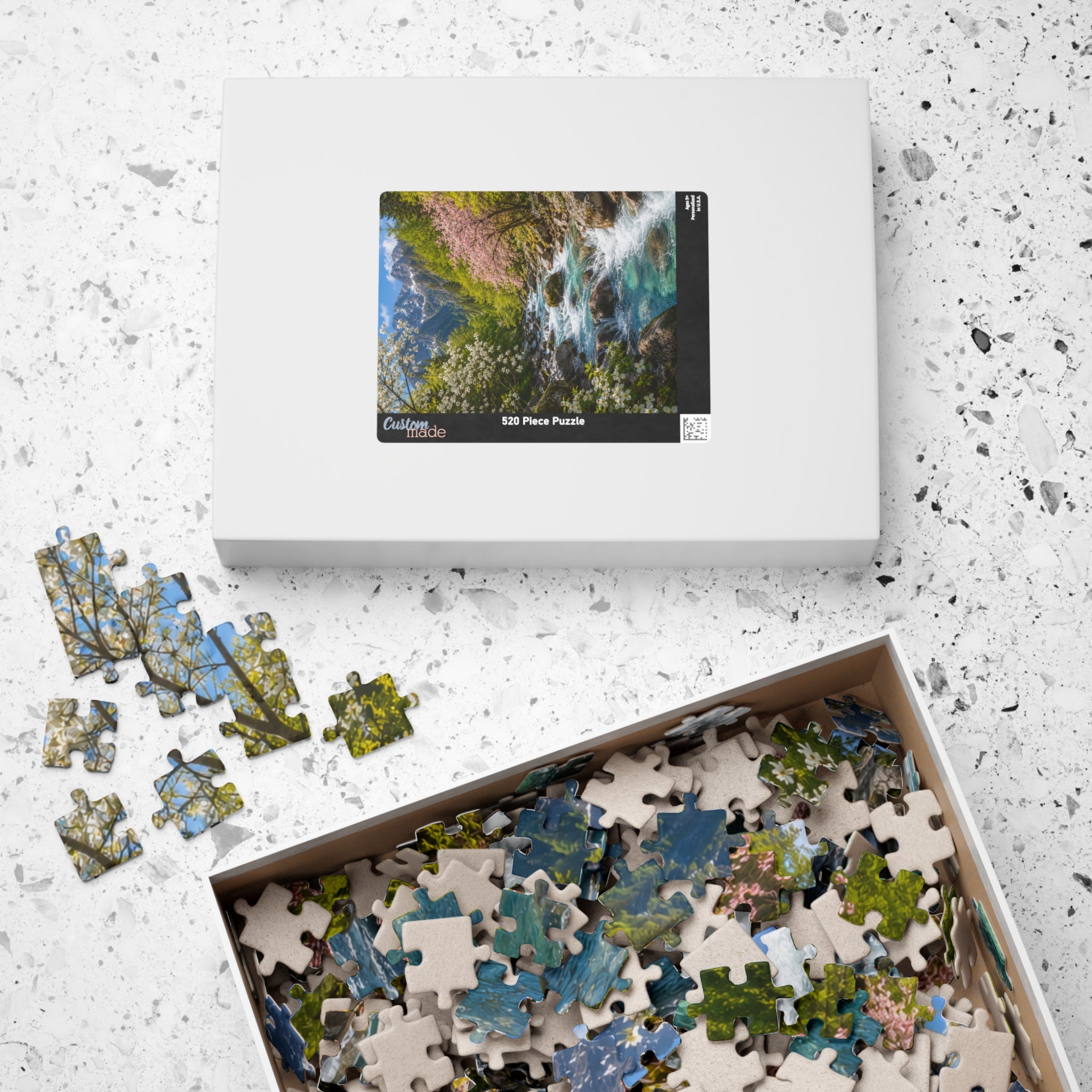 Mountain Spring River Puzzle — Scenic Nature Jigsaw (110/252/520/1014 pcs)