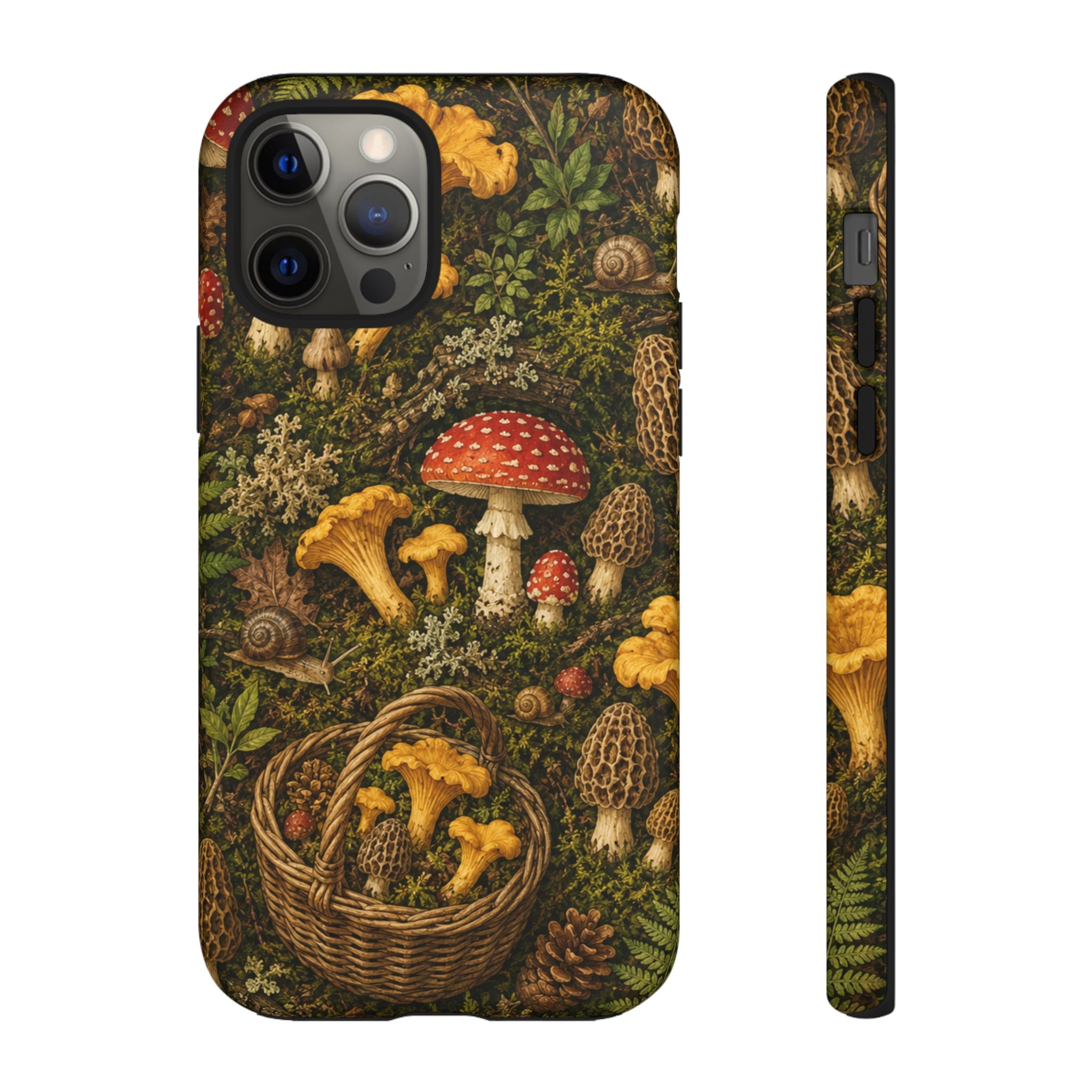 Mushroom Forage Phone Case — Vintage Forest Wild Mushroom Pattern