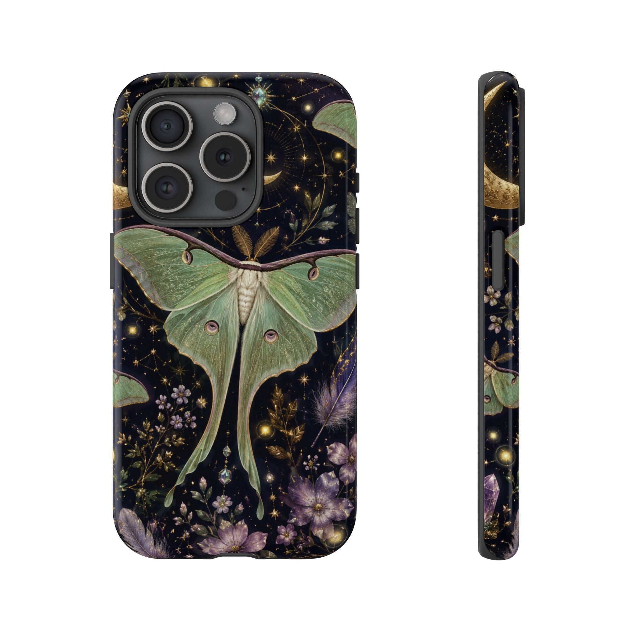 Luna Moth Phone Case — Mystical Moonlight Botanical Tough Case