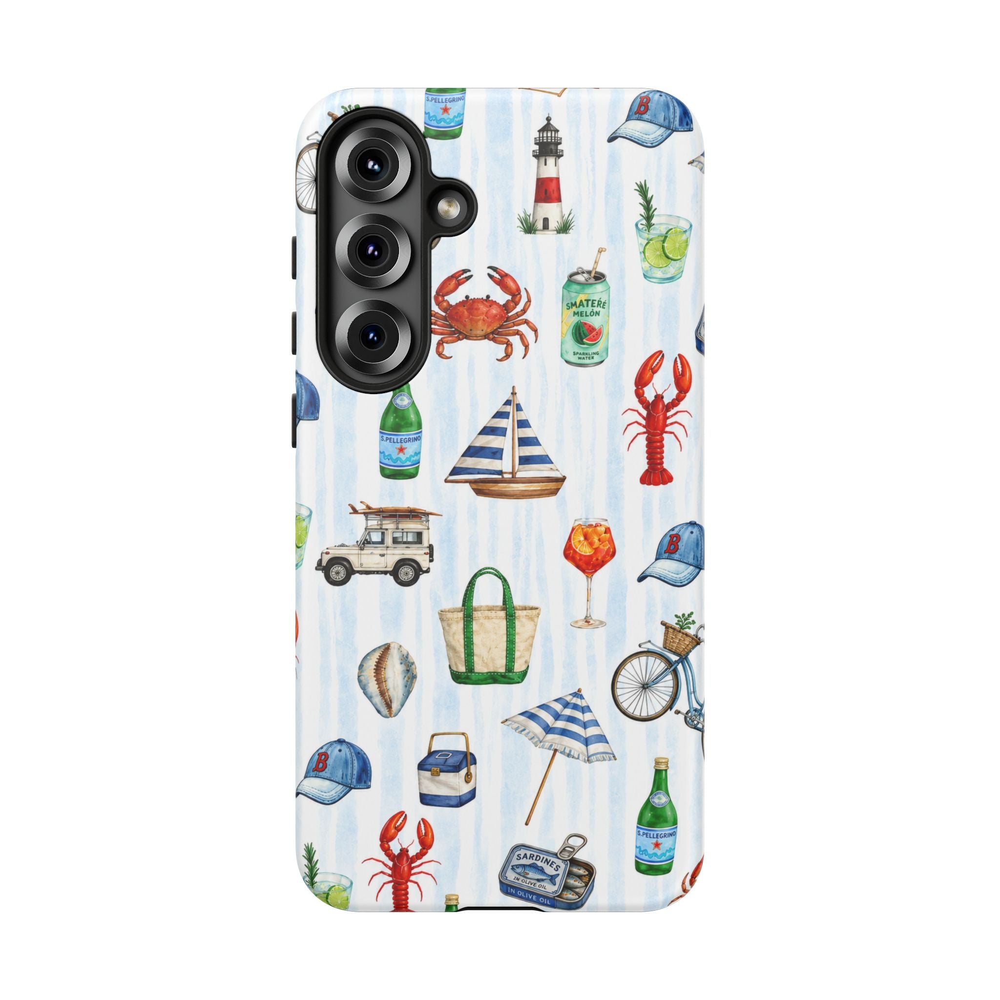 Nautical Summer Phone Case — Coastal Crab & Lobster Pattern