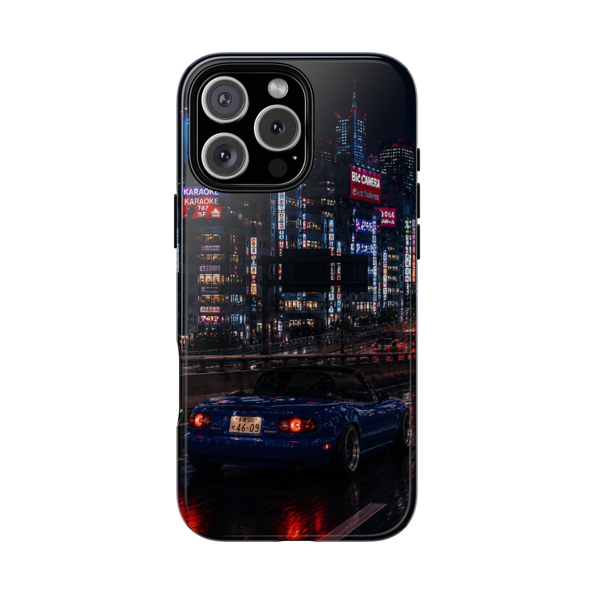 Tokyo Phone Case - Neon City Night Racer (Protective Tough Case)