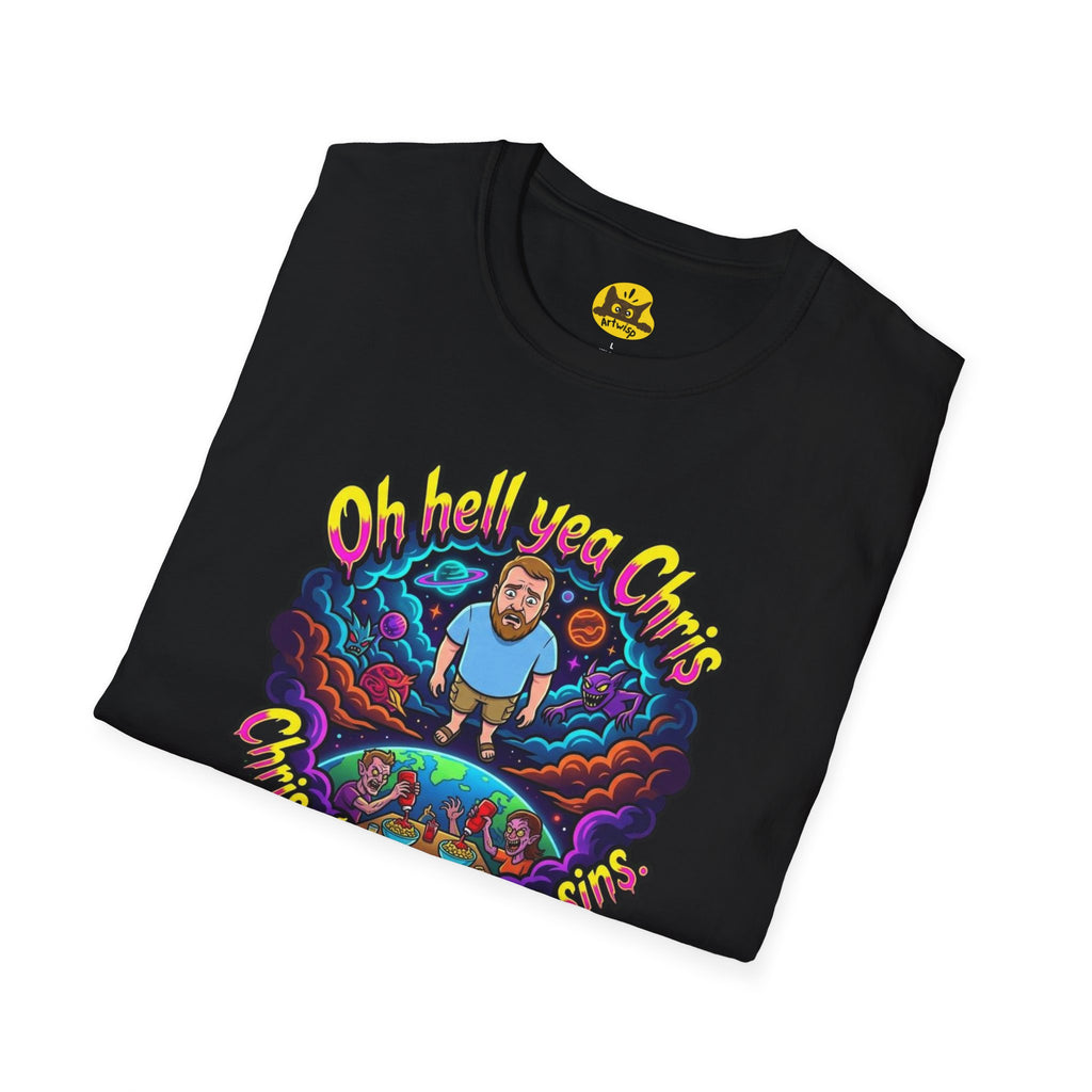 T‑Shirt — “Oh Hell Yea Chris” Retro Psychedelic Graphic Tee