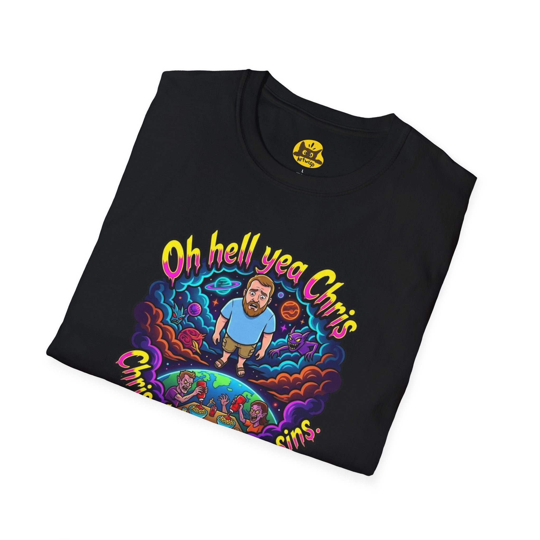 T‑Shirt — “Oh Hell Yea Chris” Retro Psychedelic Graphic Tee