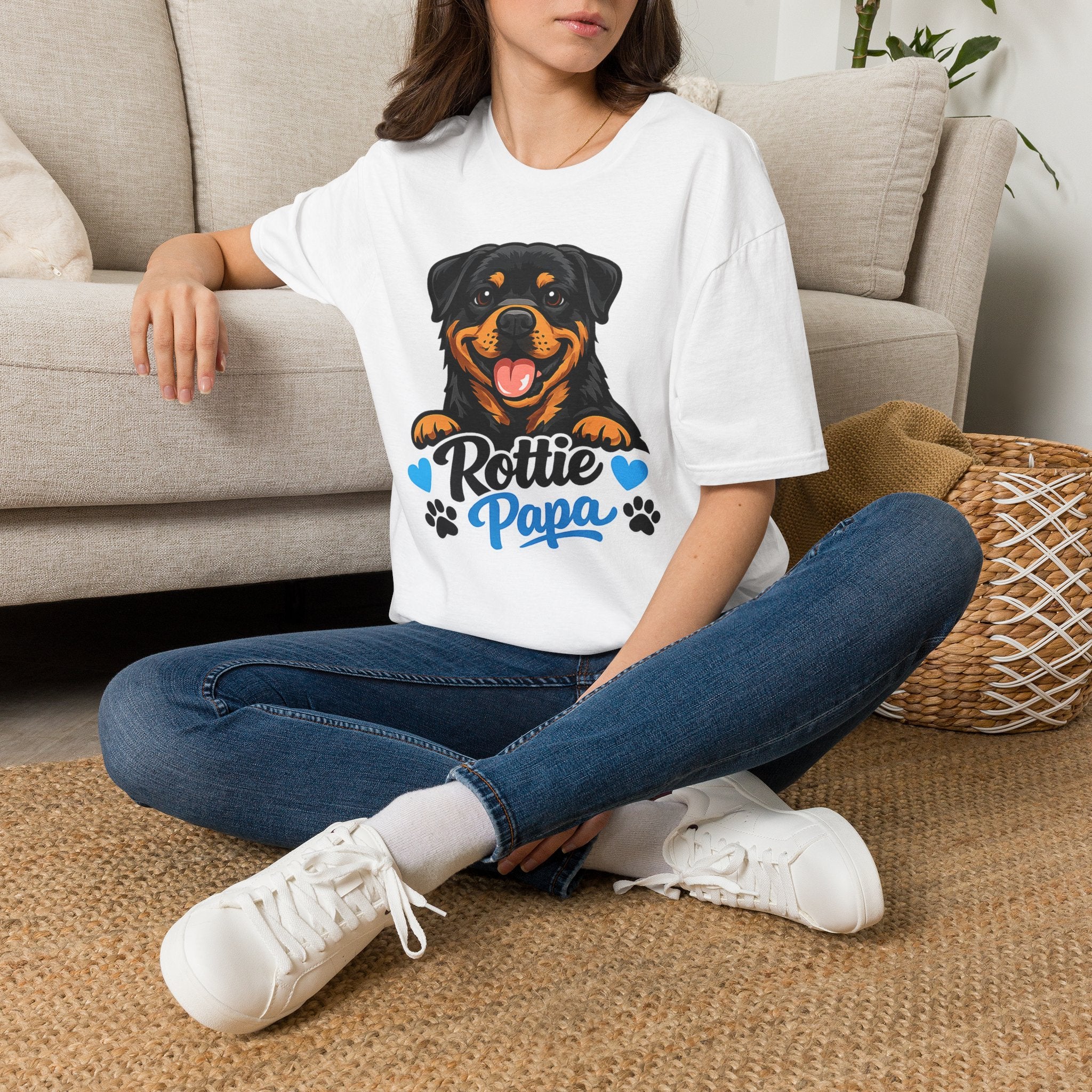 Rottie Papa T-Shirt — Cute Rottweiler Dog Dad Tee