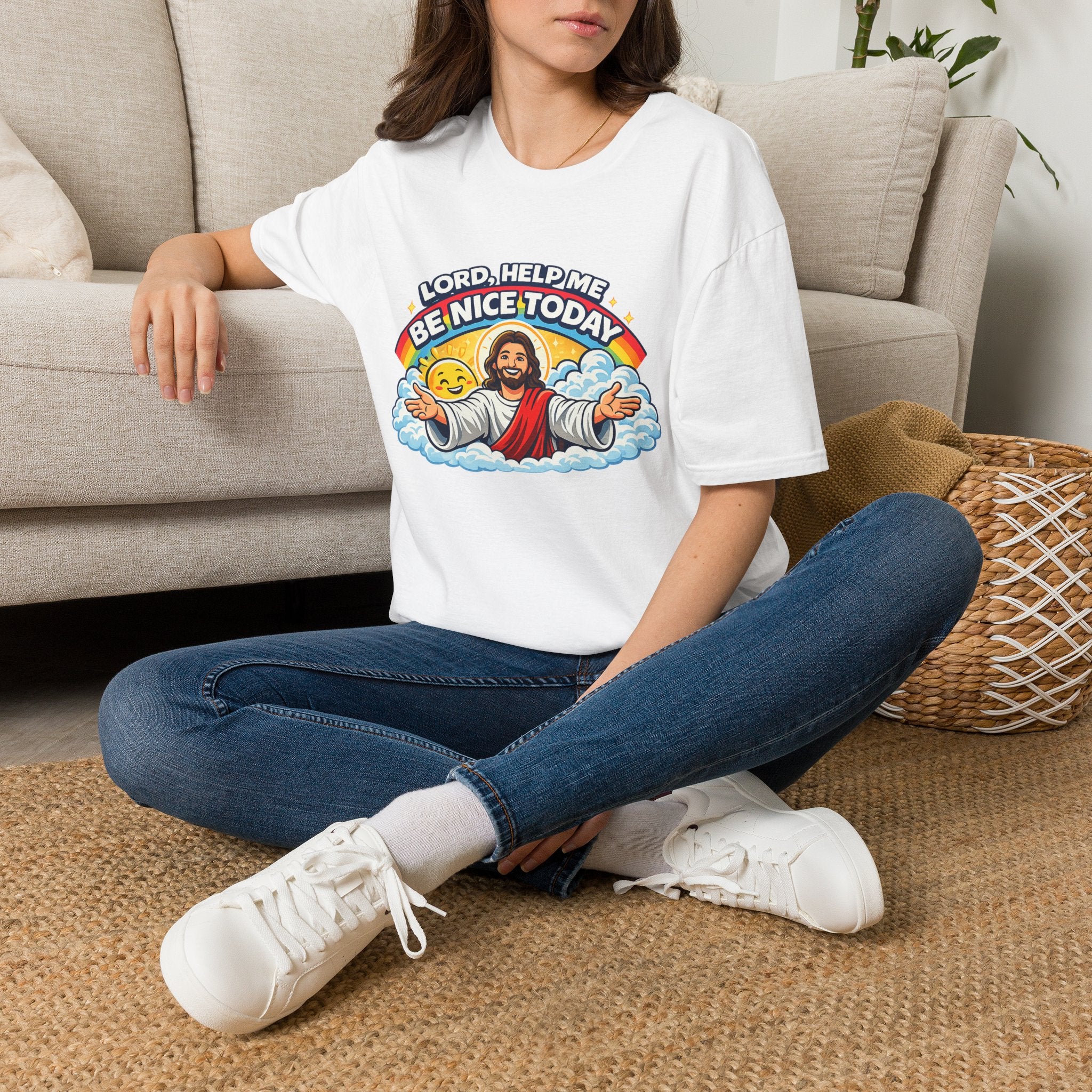 Lord Help Me Be Nice Today T-Shirt — Funny Jesus Christian Tee