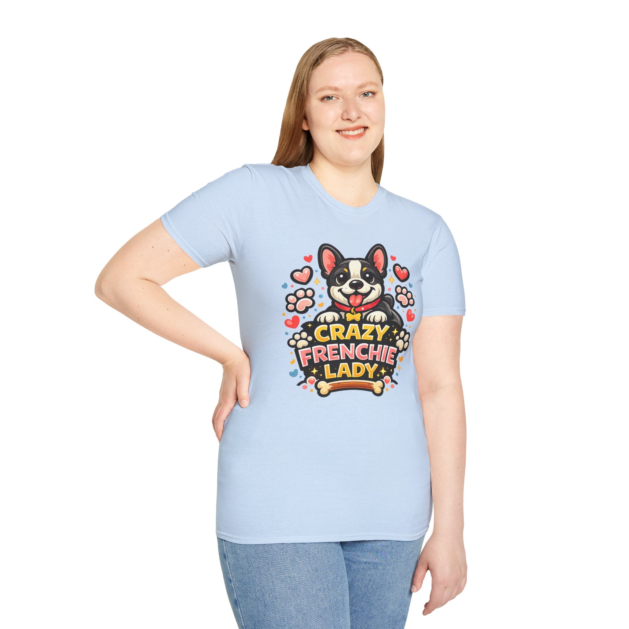 Crazy Frenchie Lady - Cute French Bulldog Graphic Tee