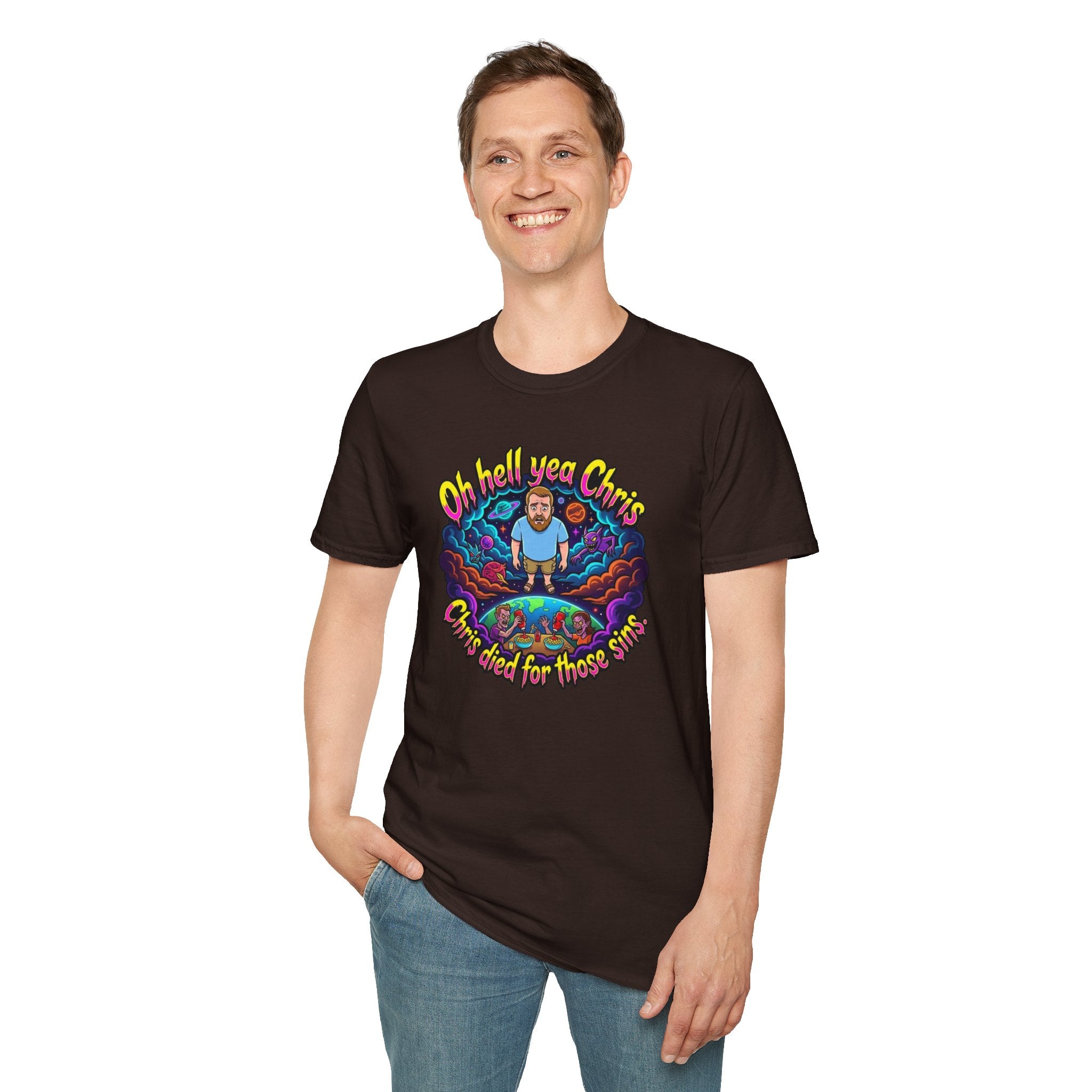 T‑Shirt — “Oh Hell Yea Chris” Retro Psychedelic Graphic Tee