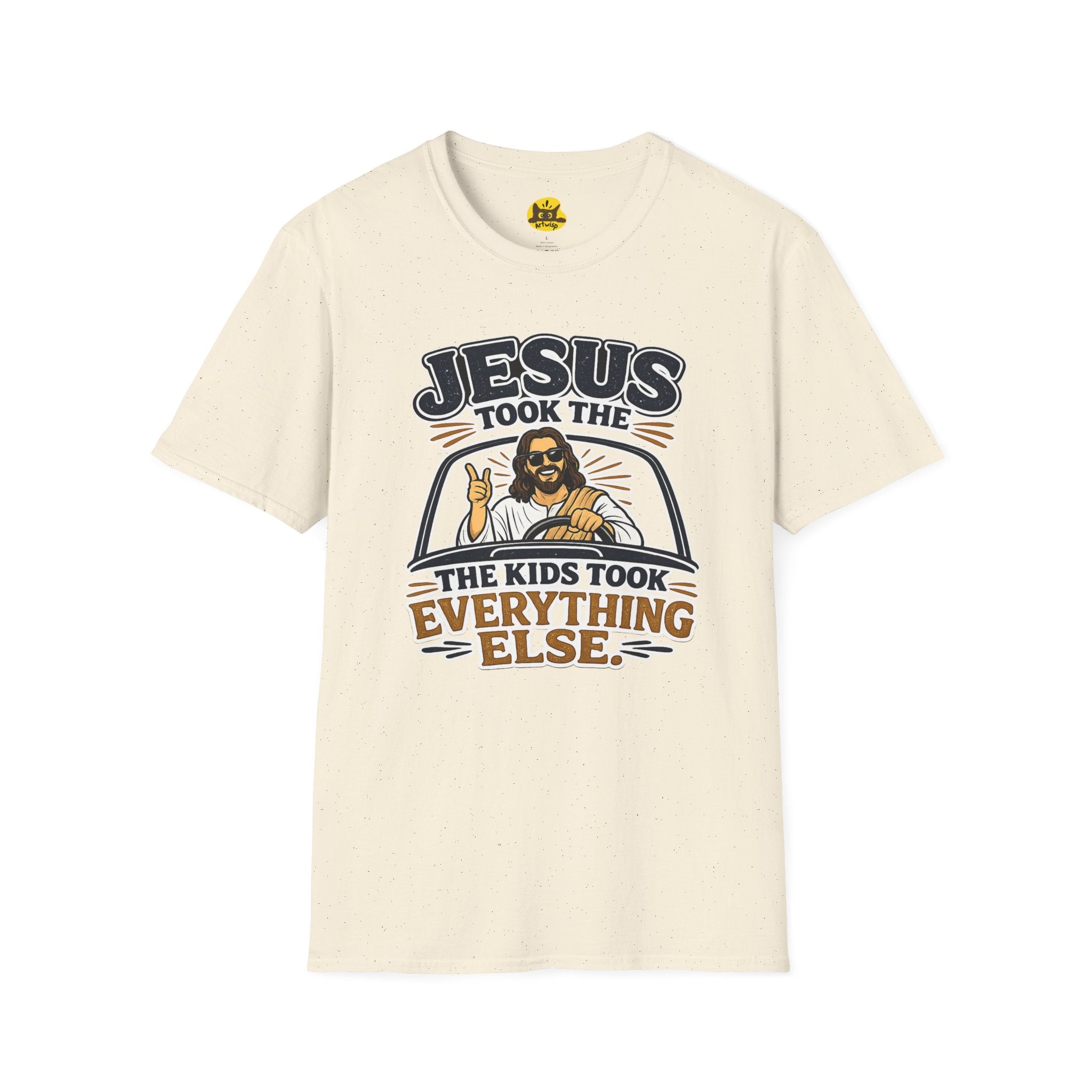Jesus Took The Wheel T‑Shirt — "Jesus Took The Kids Took Everything Else" Christian Graphic Tee
